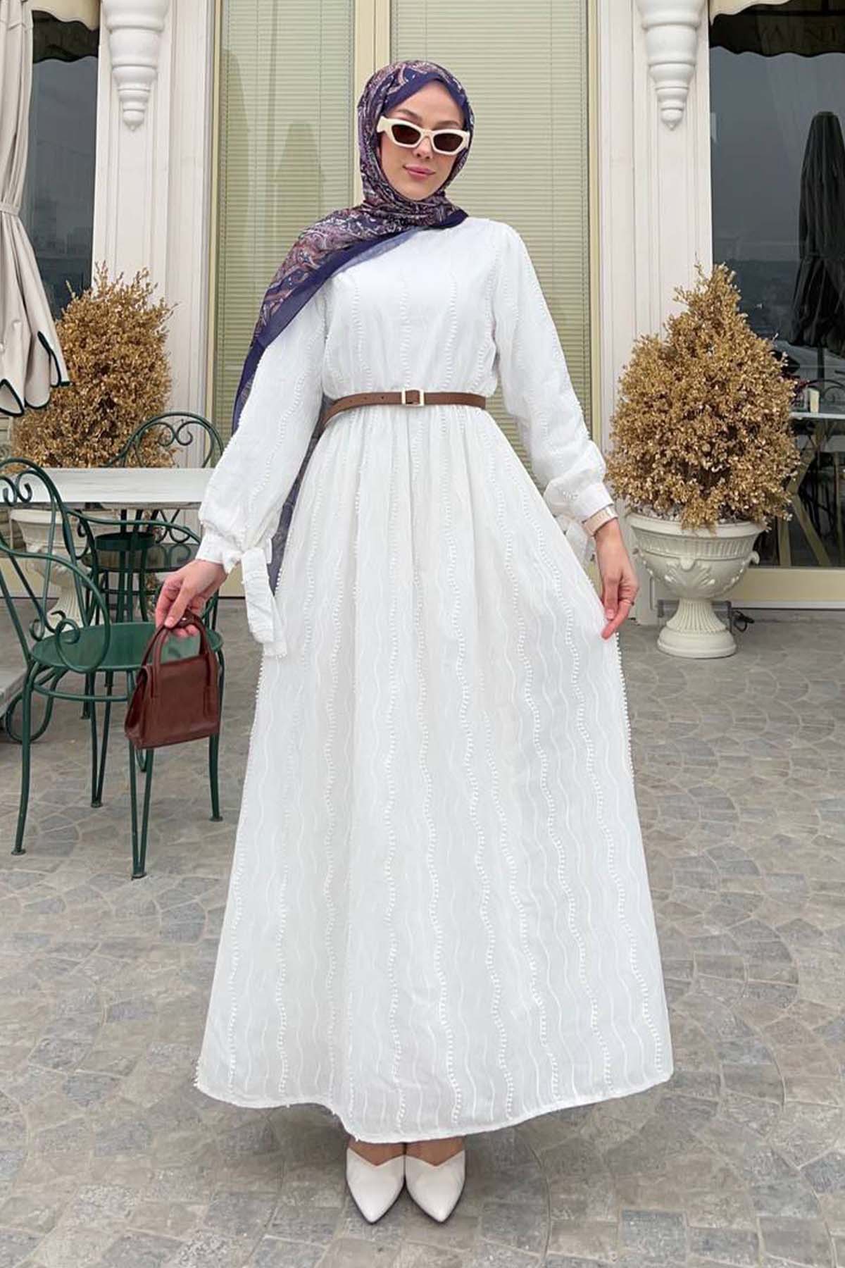 Guipure Detailed Hijab Dress