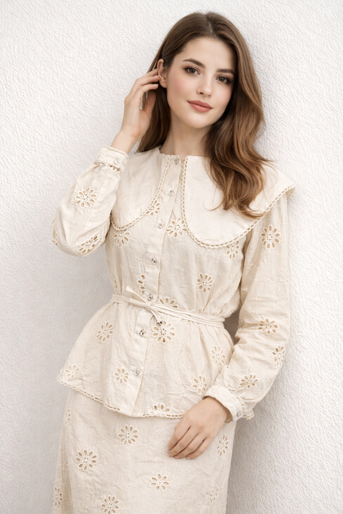 Baby Collar Lace Two-piece Set-detail