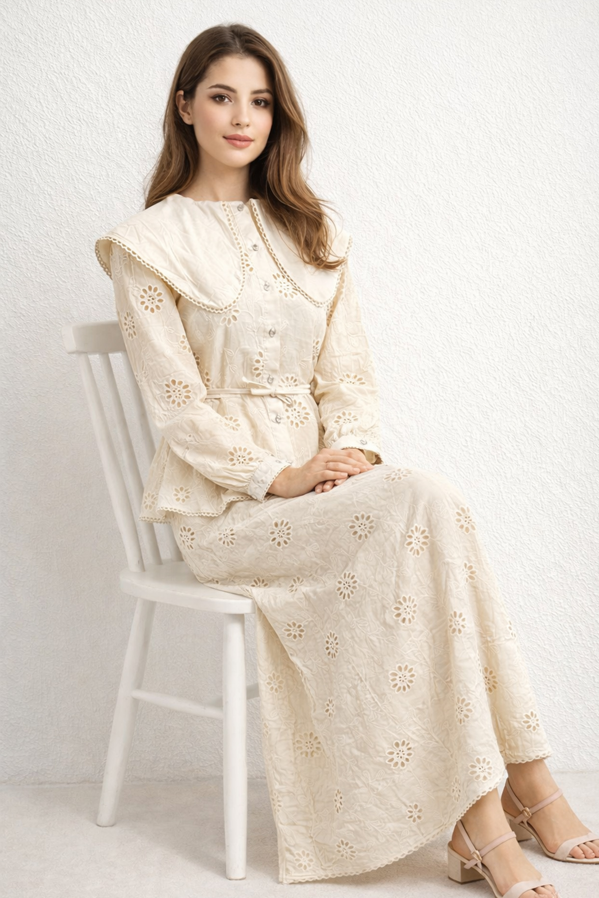 Baby Collar Lace Two-piece Set-detail