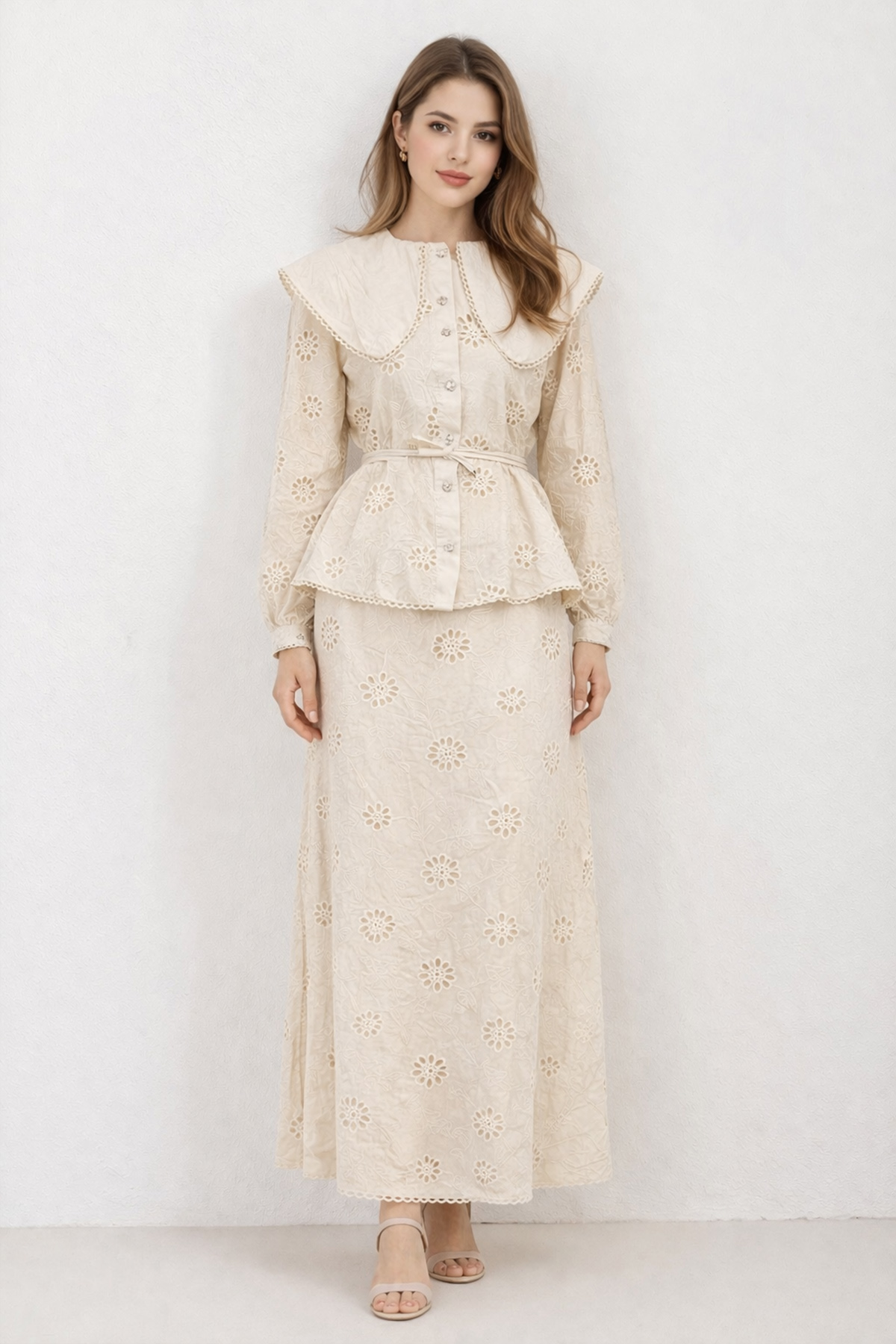 Baby Collar Lace Two-piece Set-detail