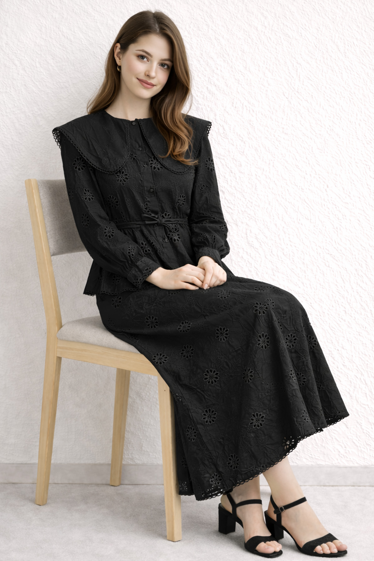 Baby Collar Lace Two-piece Set-detail