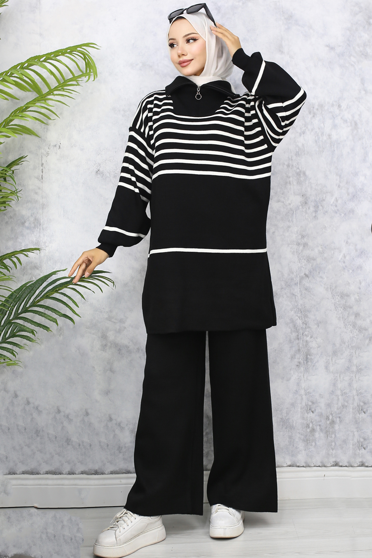 Striped Knitwear Suit