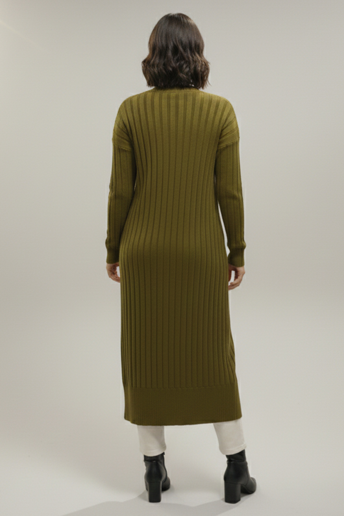 Patterned Long Mercerized Cardigan-detail