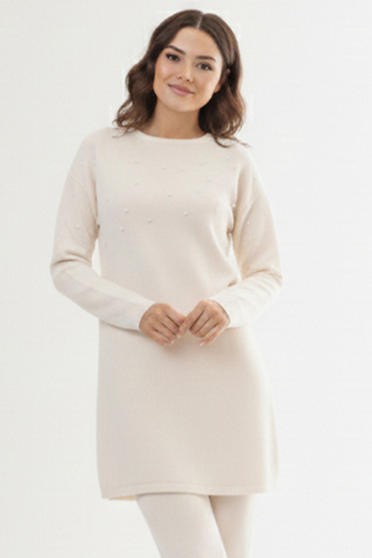 Taş Detaylı Triko Tunik