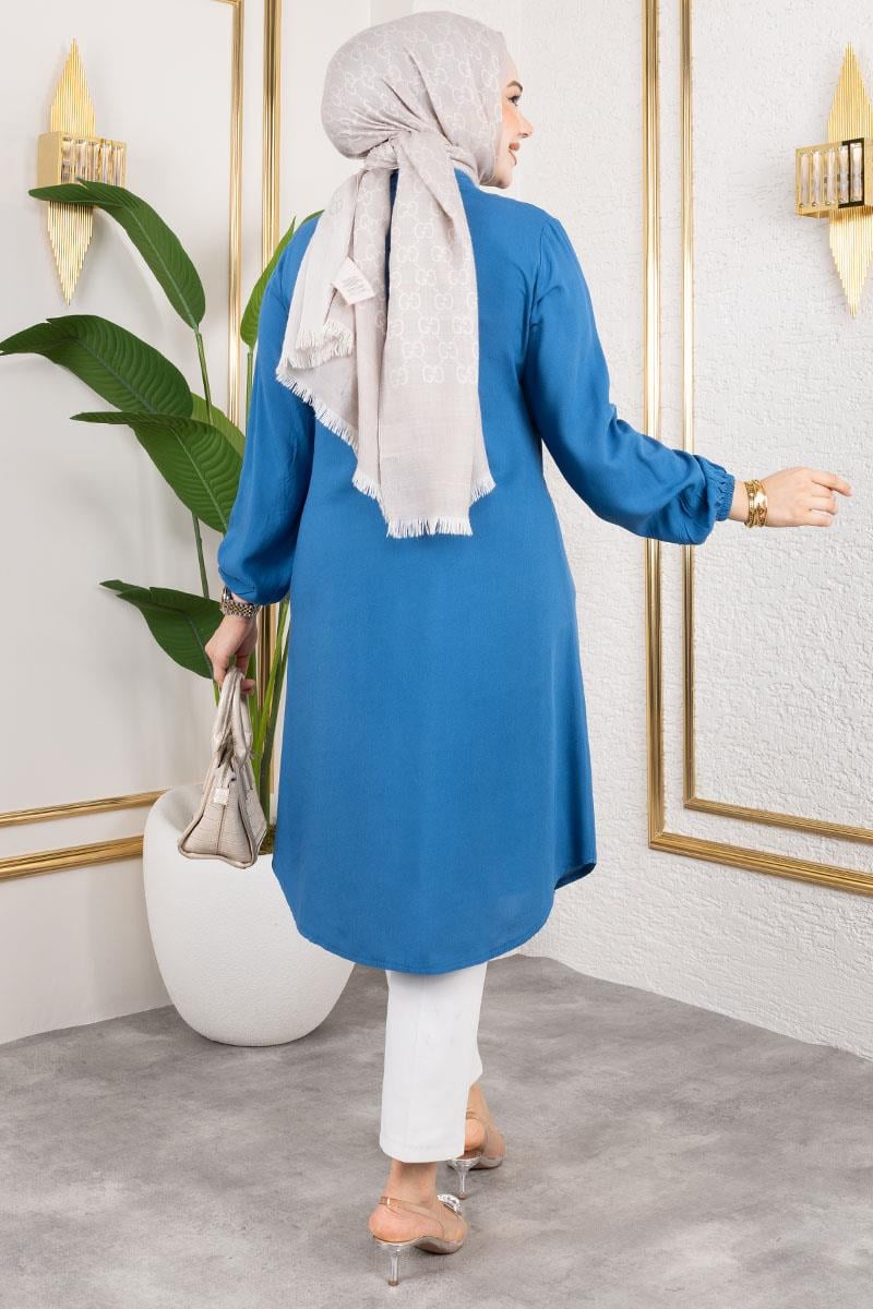 Viscose Tunic With Elasticated Cuffs-detail