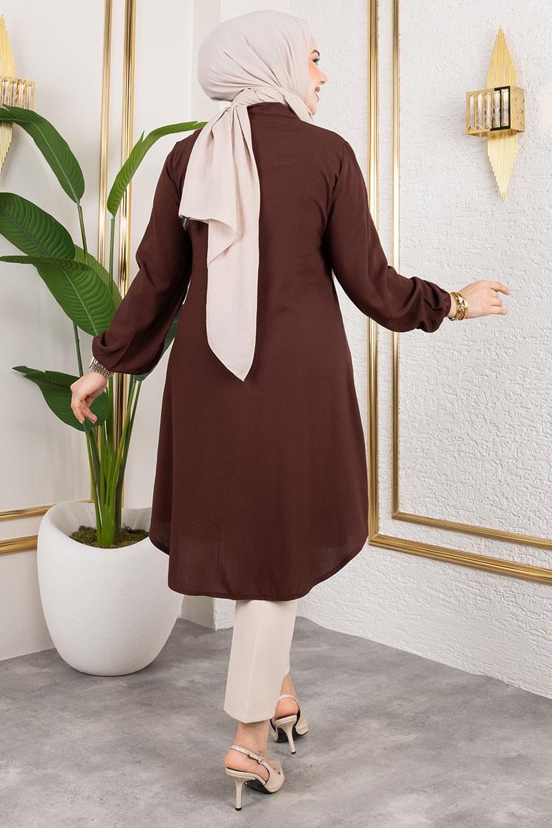 Viscose Tunic With Elasticated Cuffs-detail