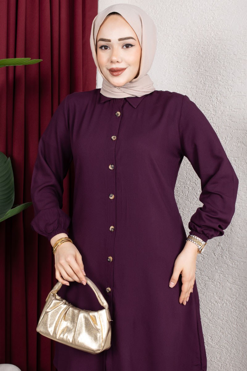 Viscose Tunic With Elasticated Cuffs-detail