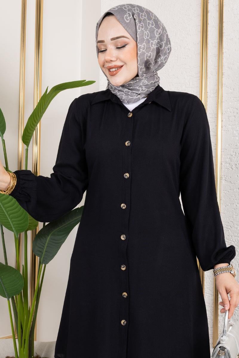 Viscose Tunic With Elasticated Cuffs-detail