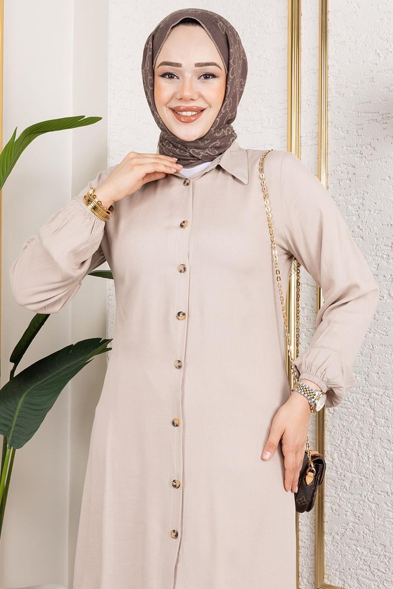 Viscose Tunic With Elasticated Cuffs-detail