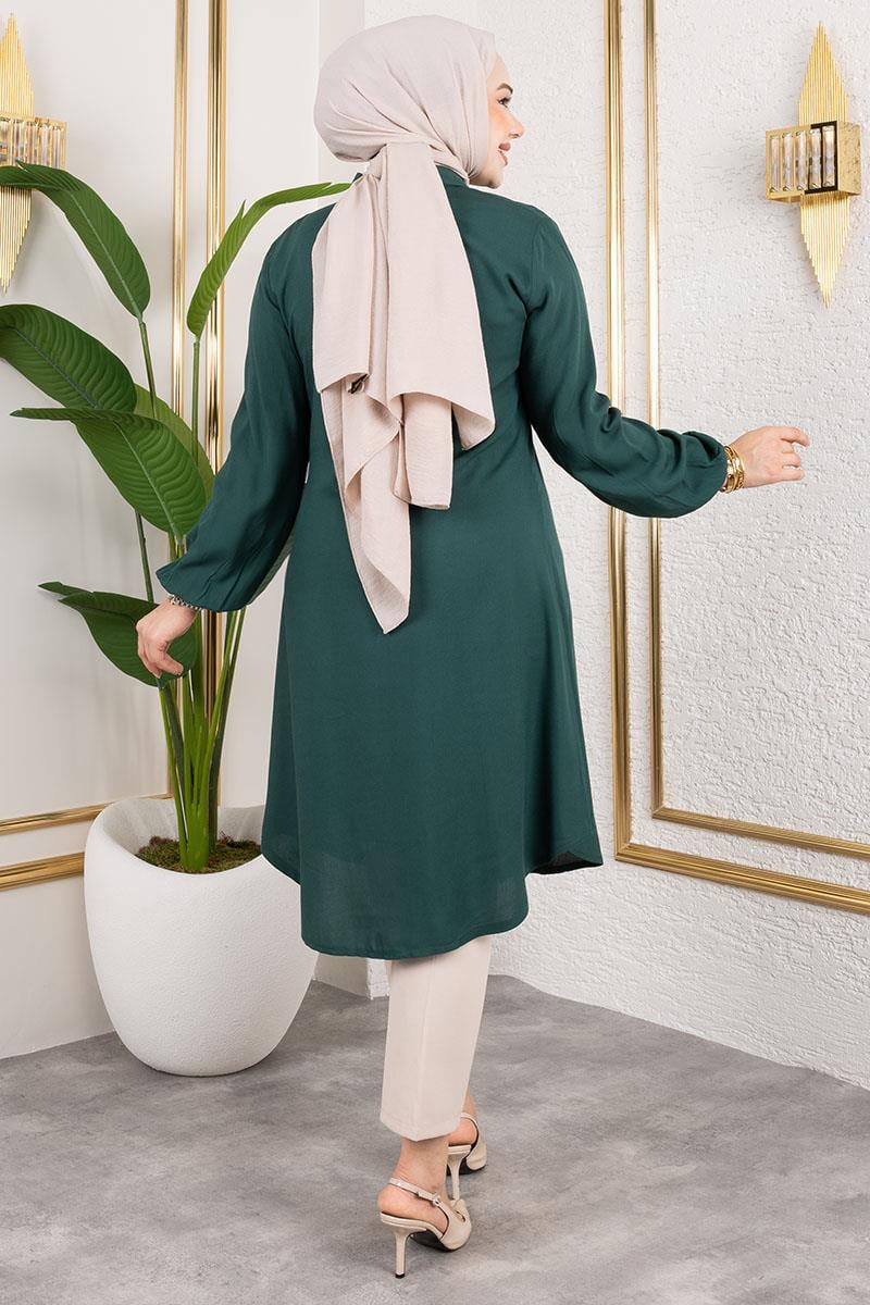 Viscose Tunic With Elasticated Cuffs-detail