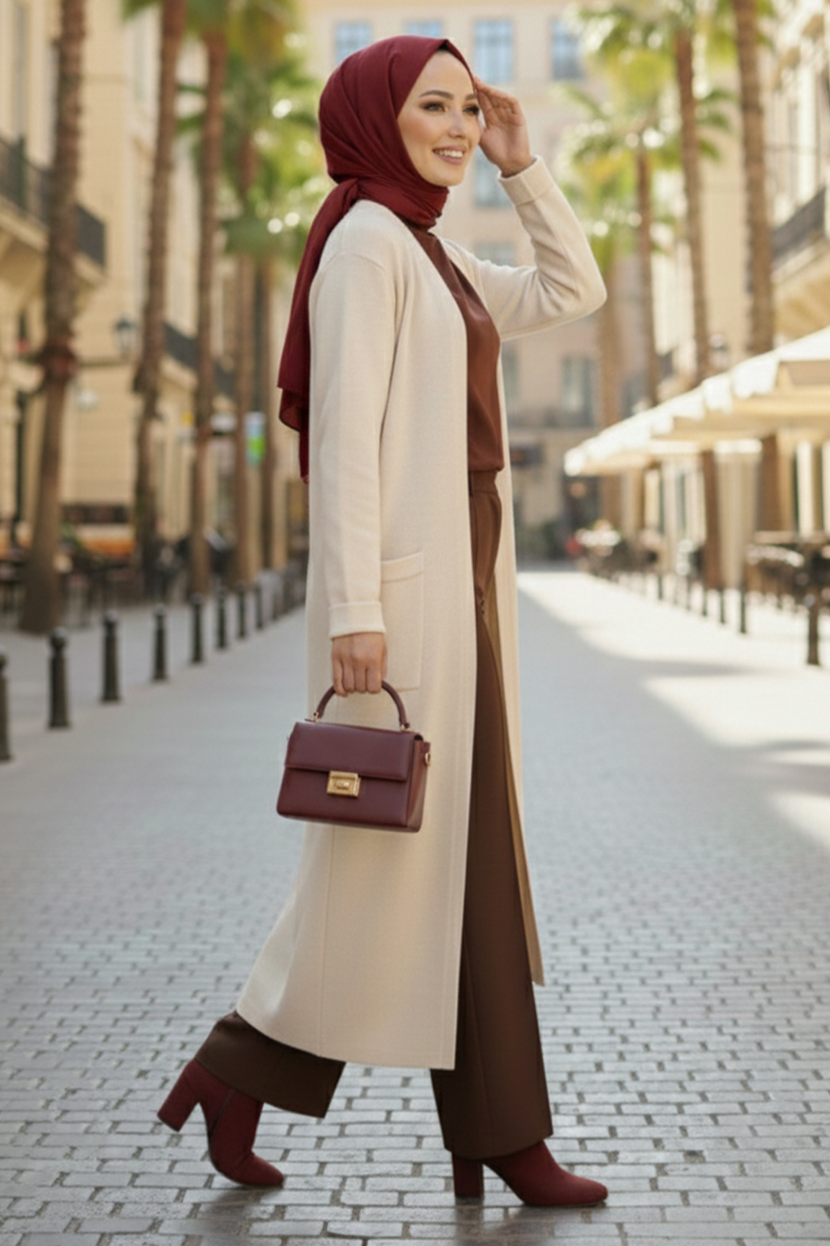 Long Knitted Cardigan With Pockets-detail