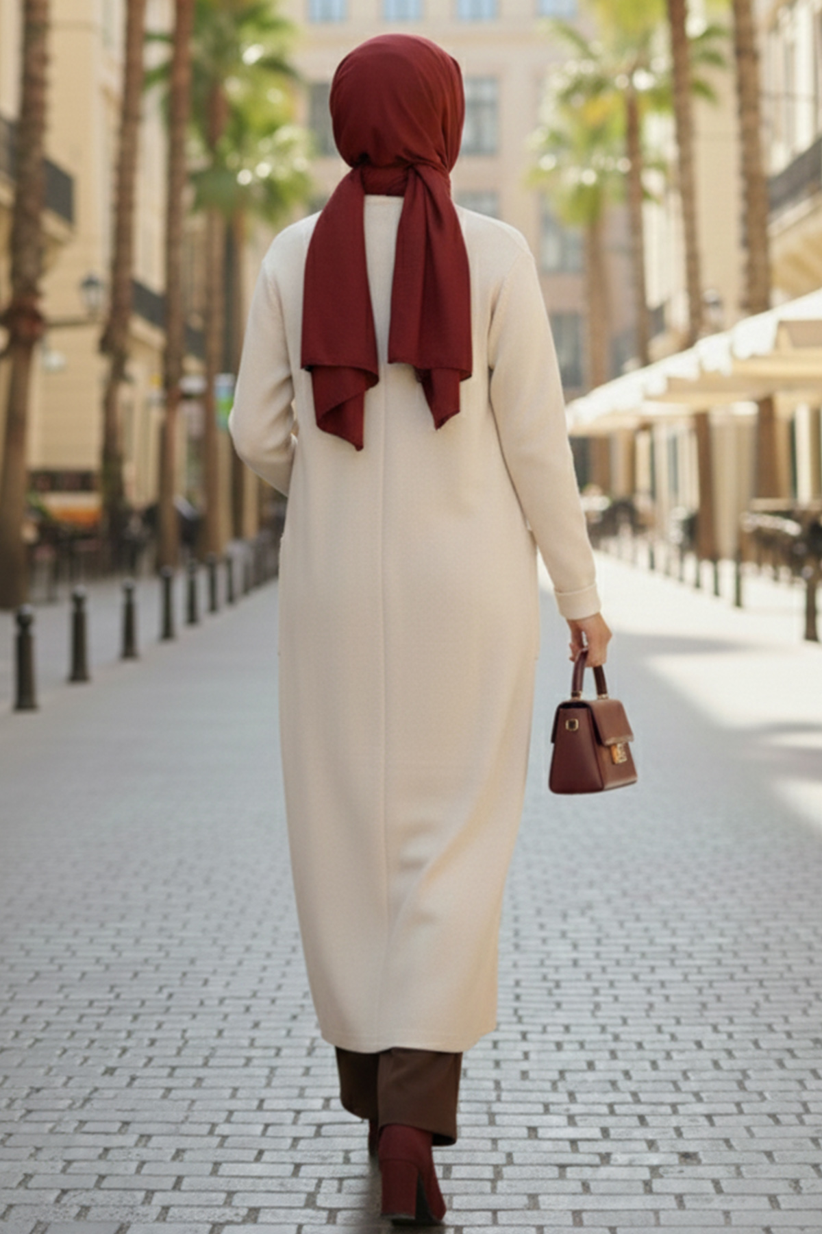 Long Knitted Cardigan With Pockets-detail