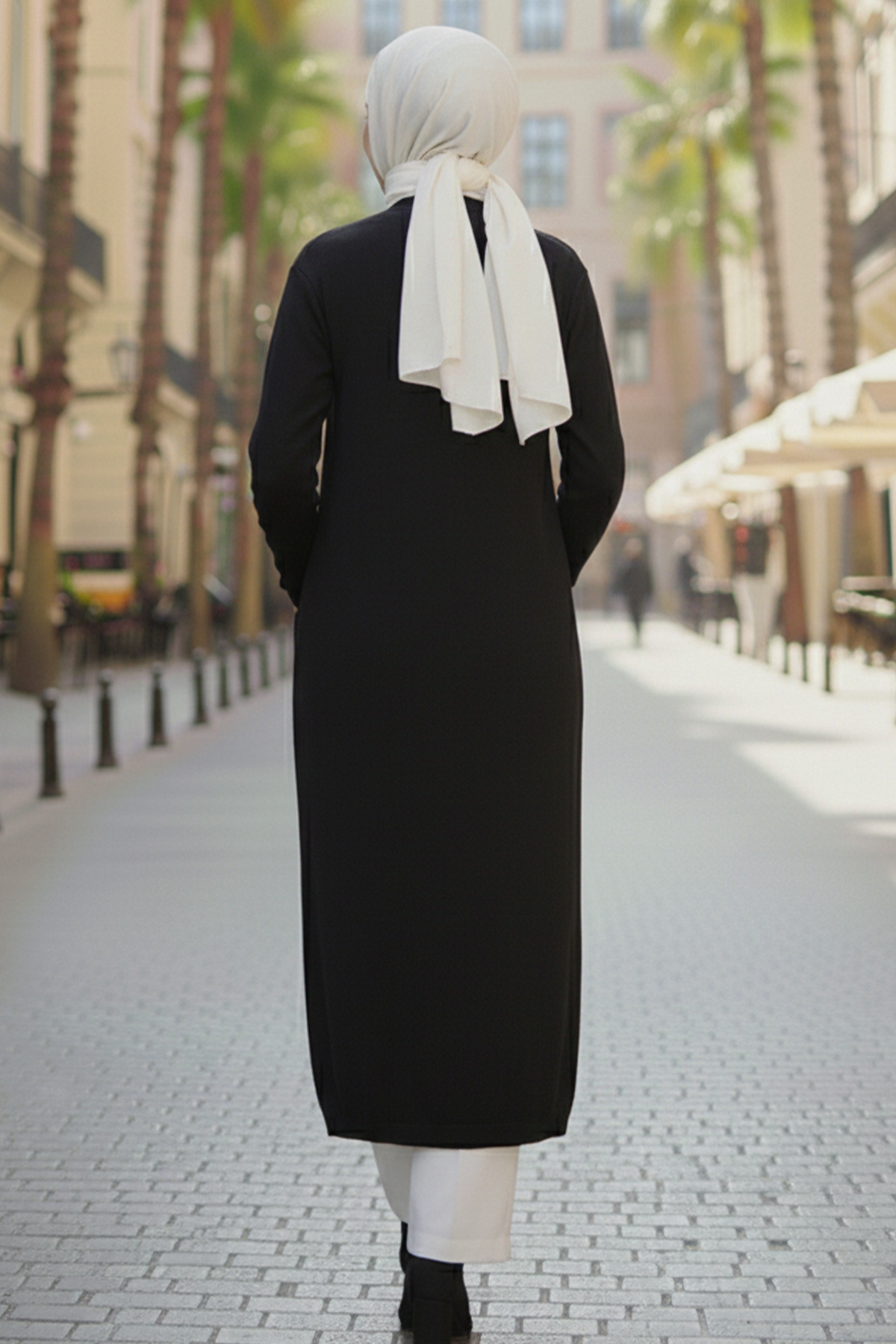 Long Knitted Cardigan With Pockets-detail