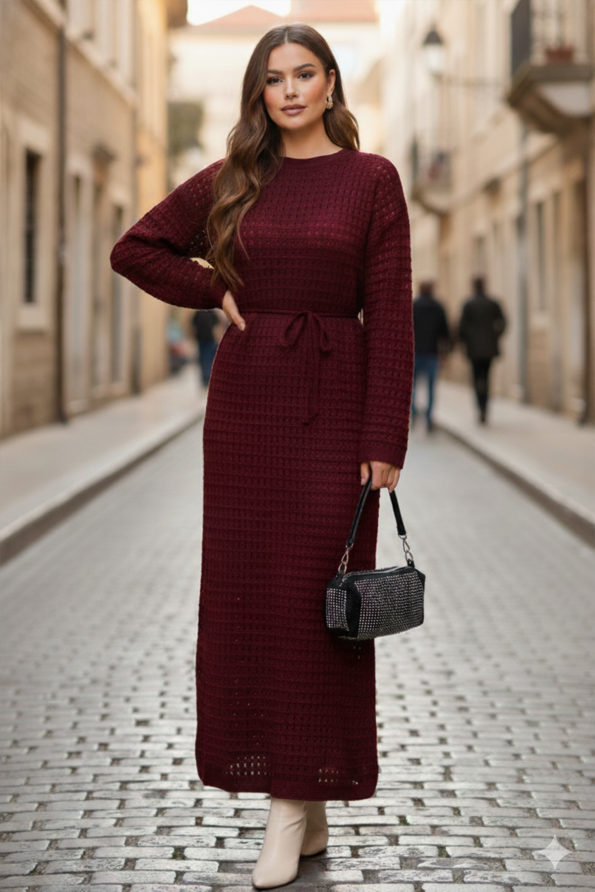 Palm Tree Mesh Knit Dress