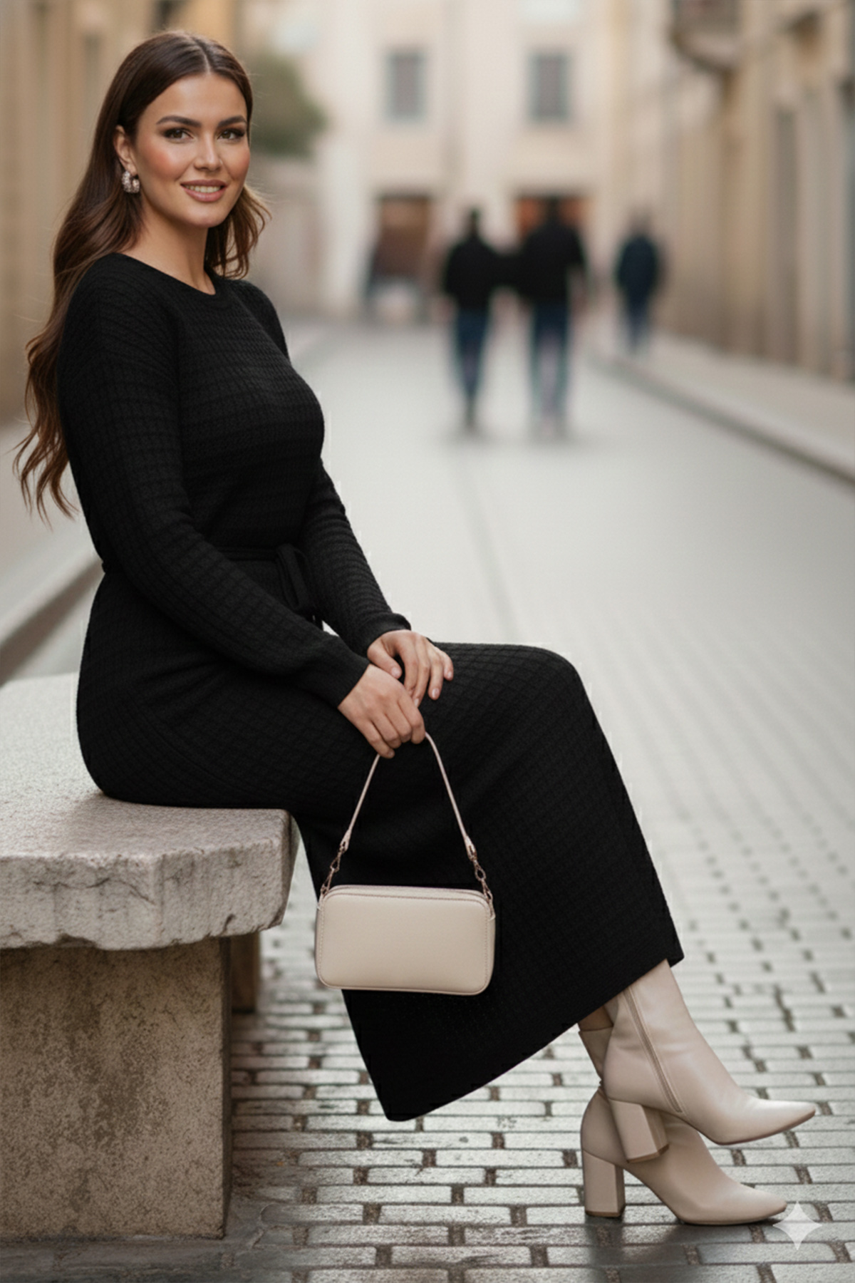 Palm Tree Mesh Knit Dress-detail