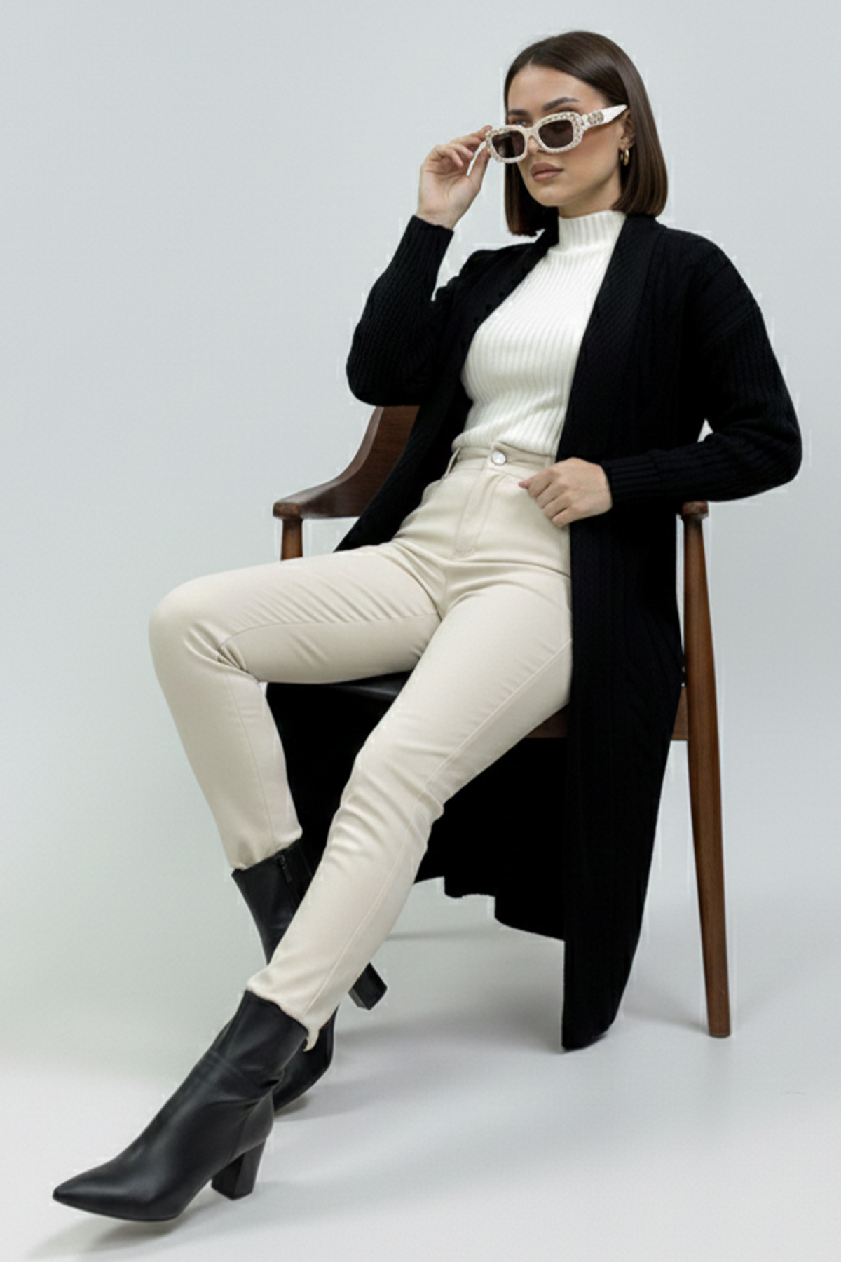 Knitted Patterned Knitwear Cardigan-detail