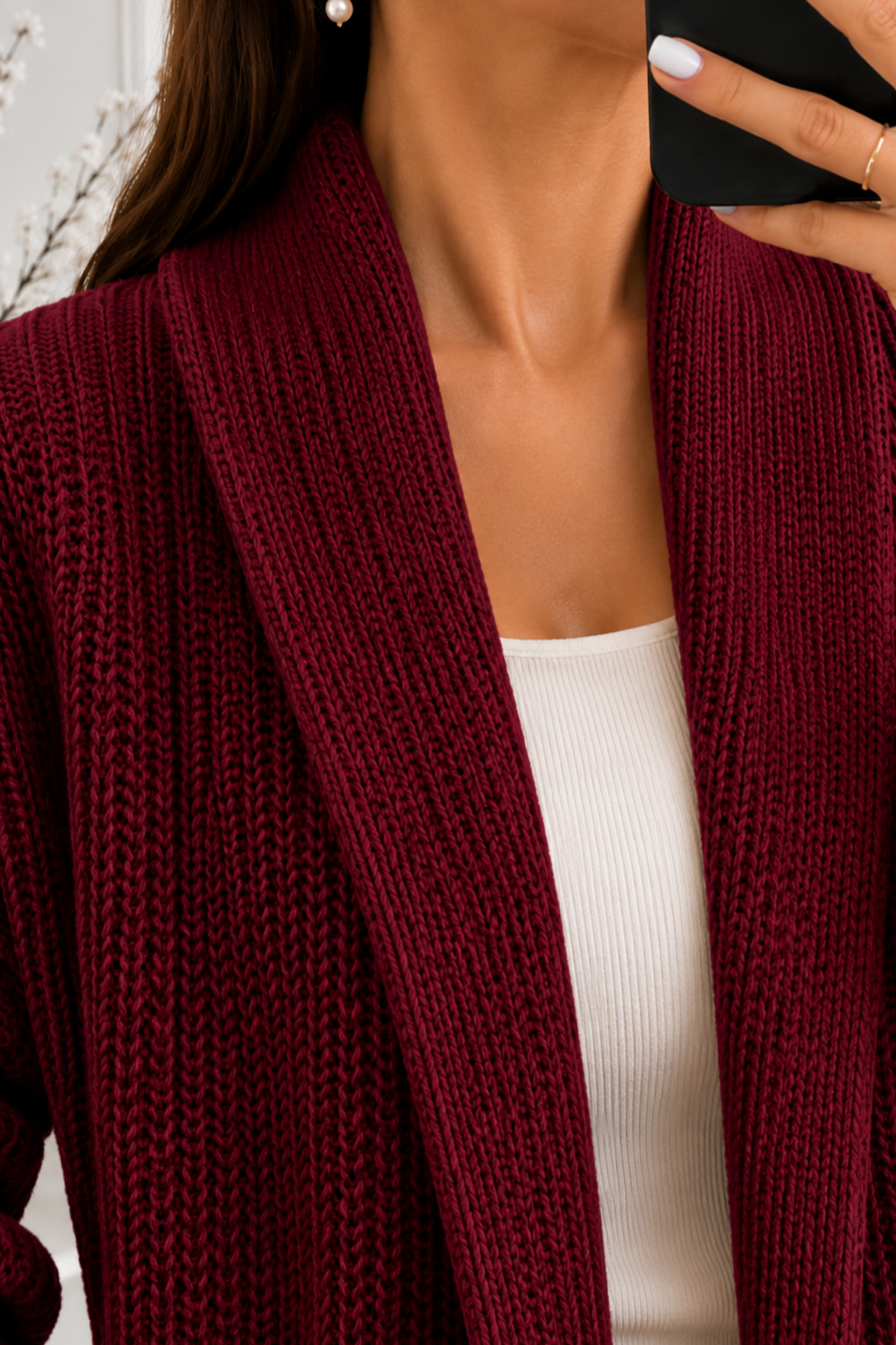 Cepli Triko Hırka R4596 Bordo-detail