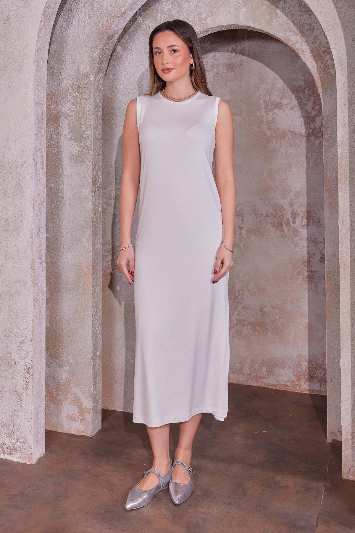 Kolsuz Penye İçlik Elbise-detail