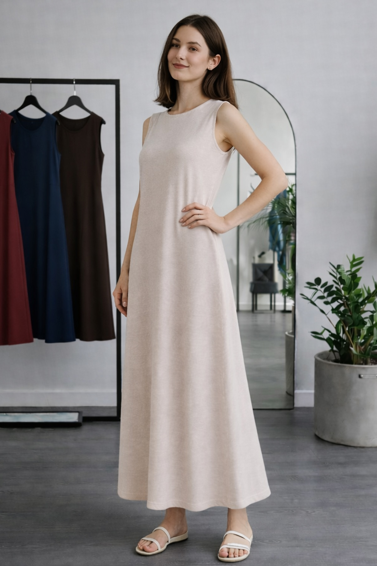 Sleeveless Undershirt Dress-detail