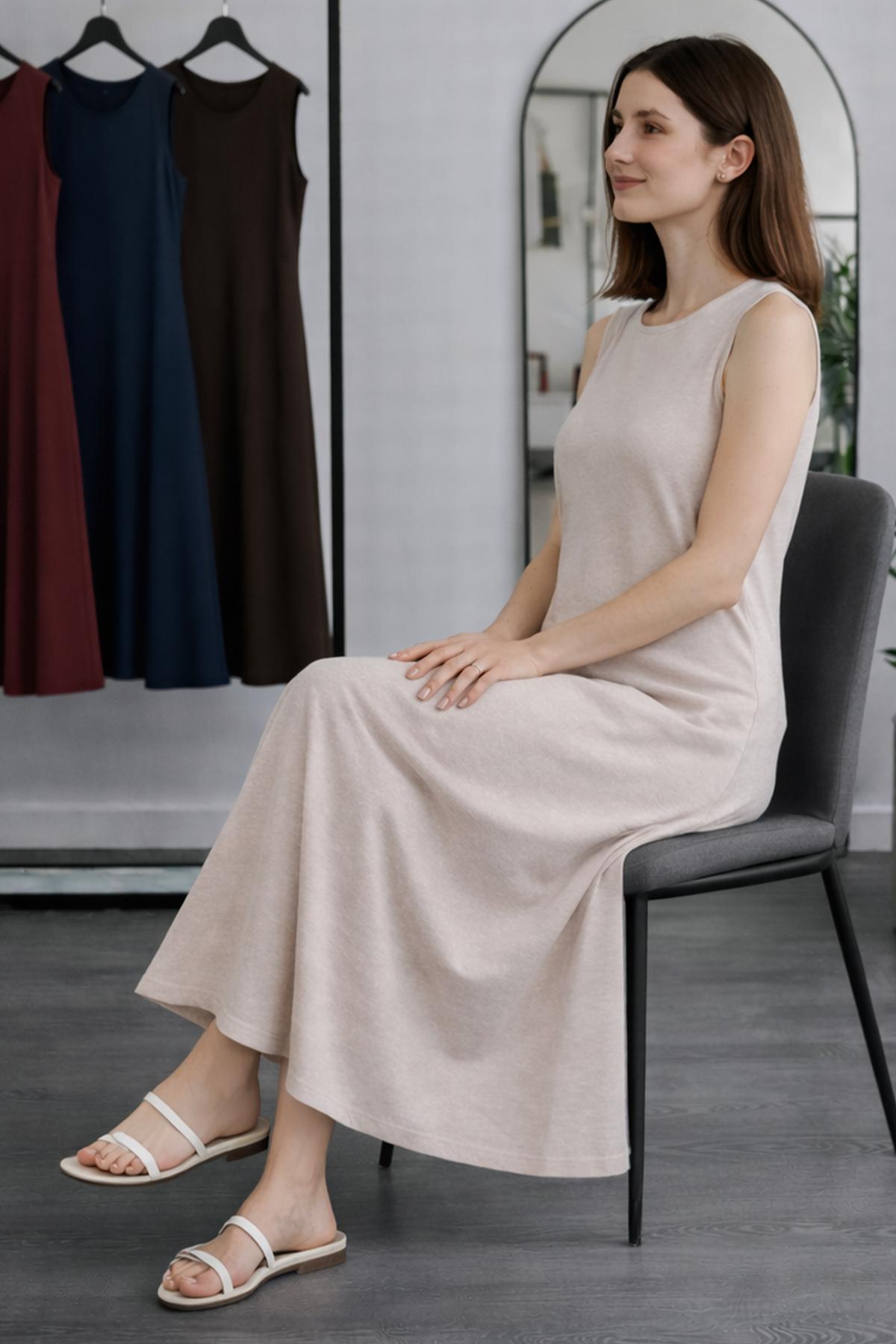 Sleeveless Undershirt Dress-detail