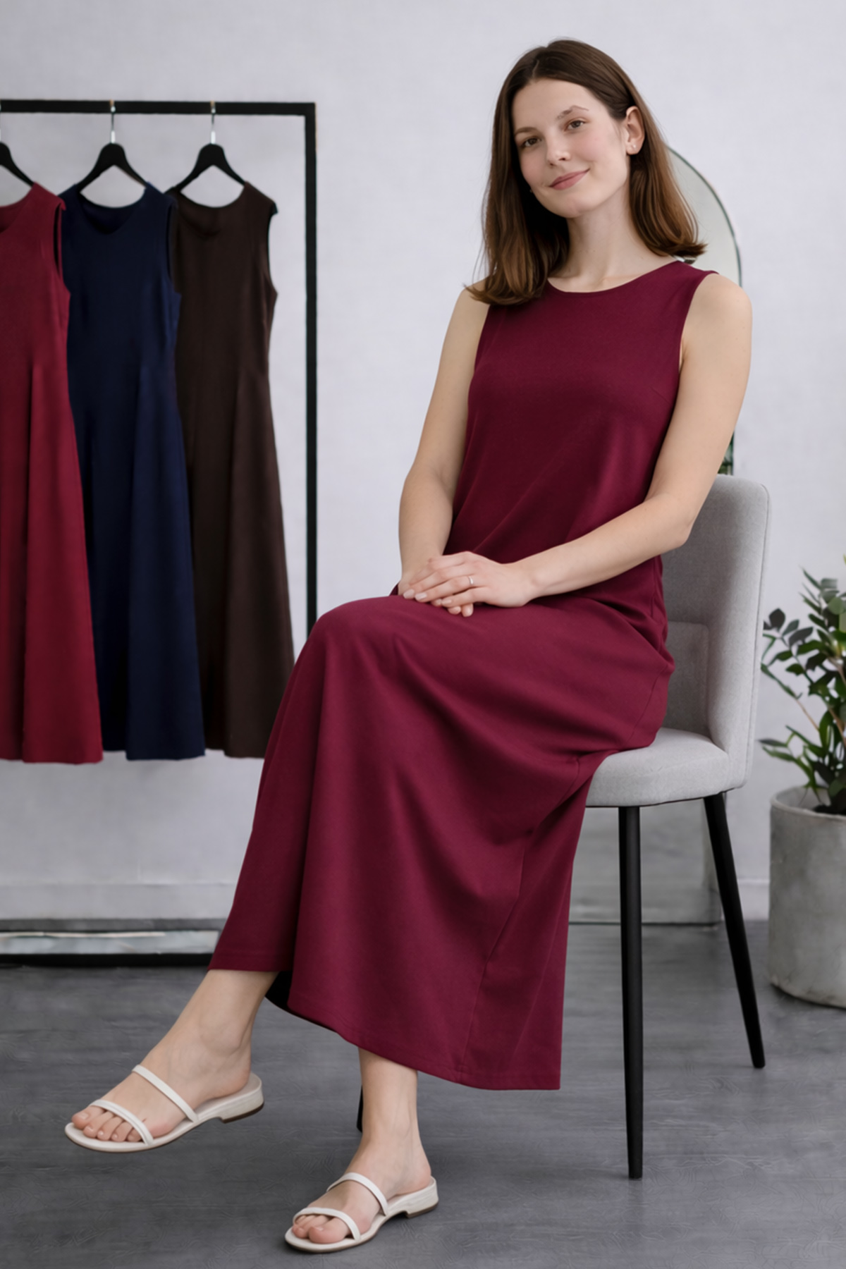 Sleeveless Undershirt Dress-detail