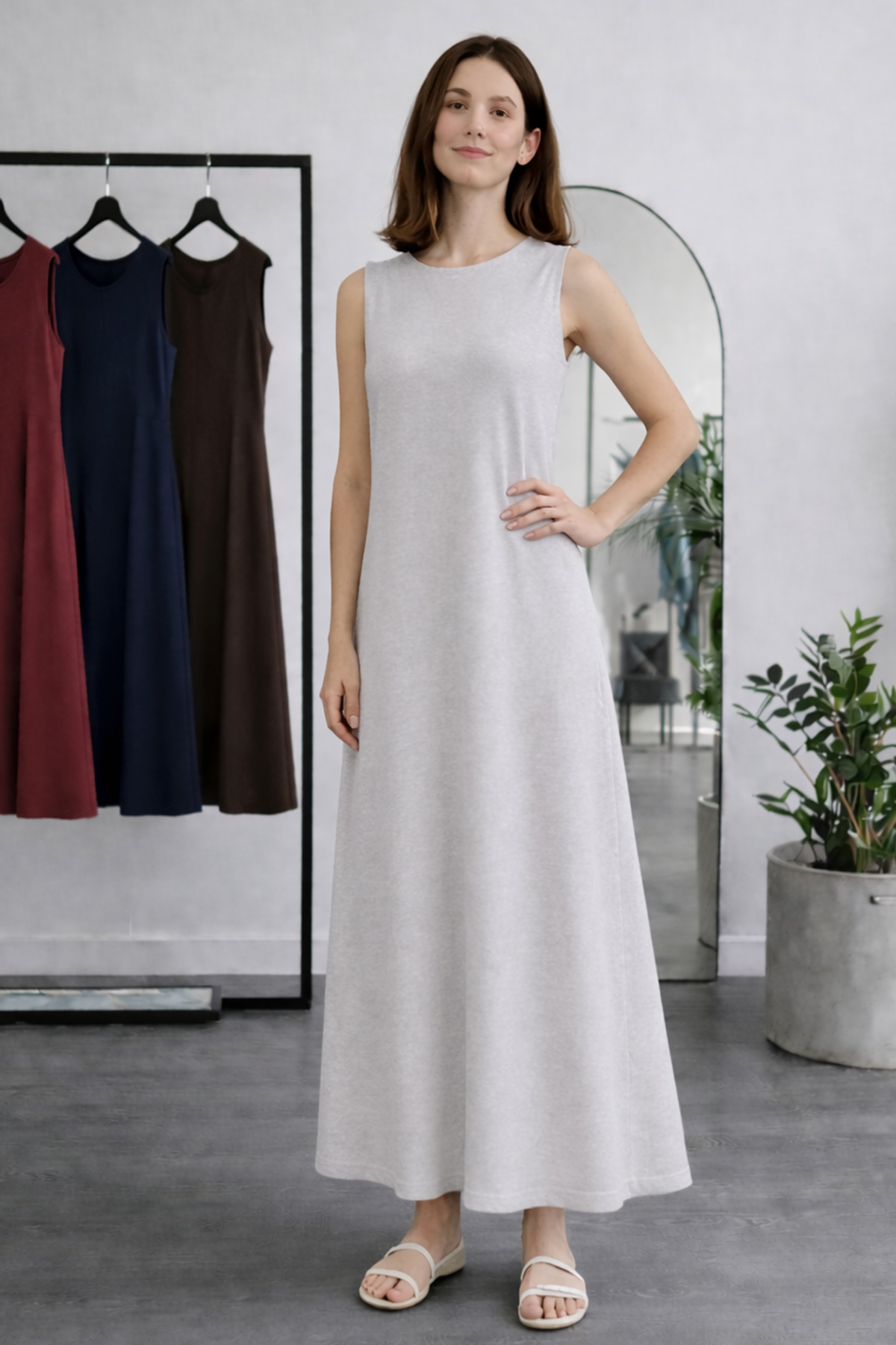 Sleeveless Undershirt Dress-detail