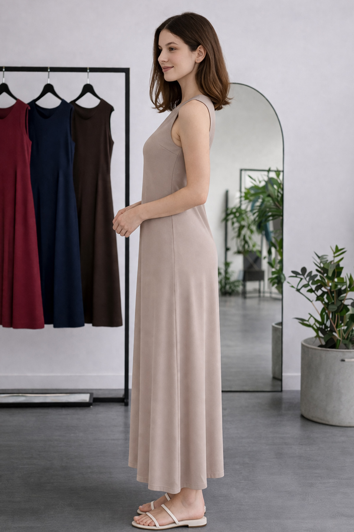 Sleeveless Undershirt Dress-detail