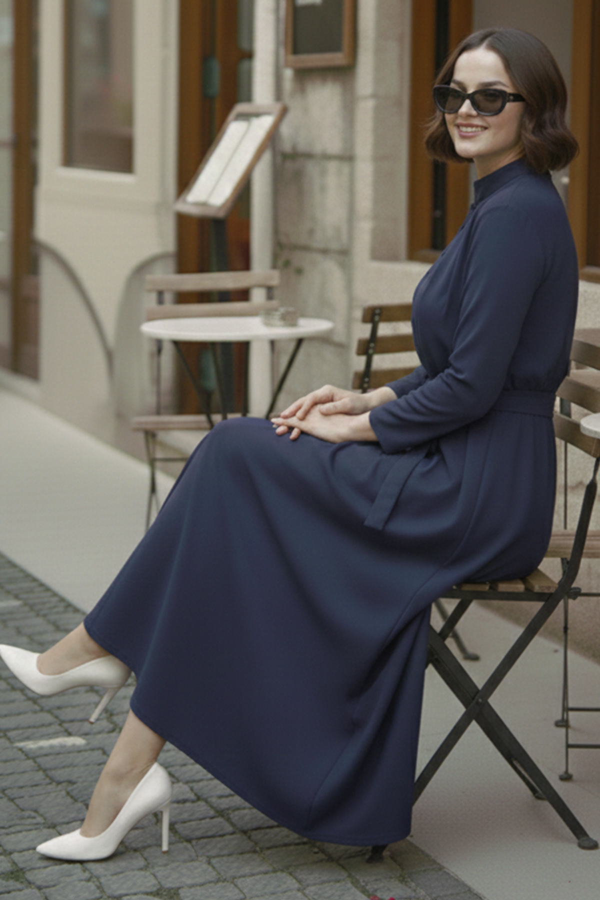 Buttoned Hijab Dress-detail