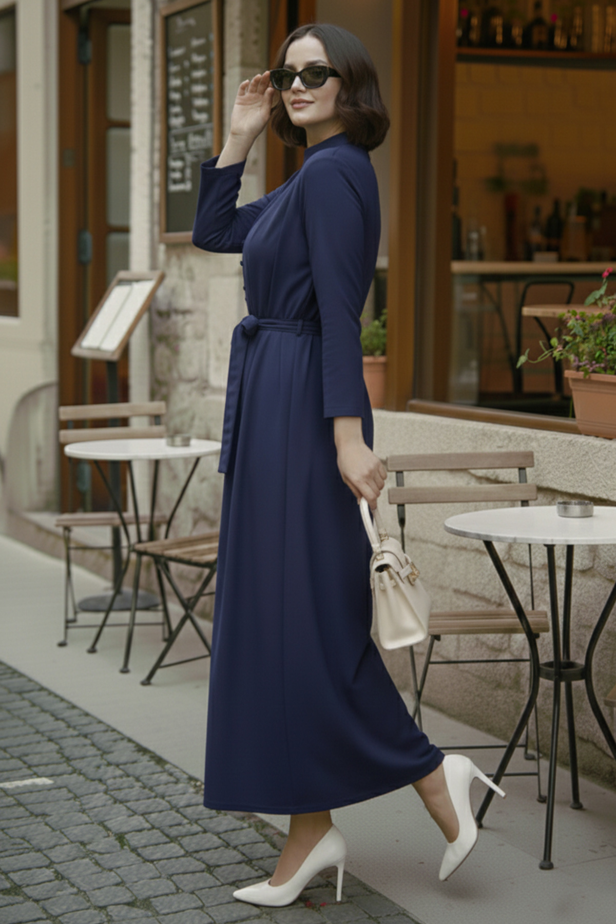 Buttoned Hijab Dress-detail