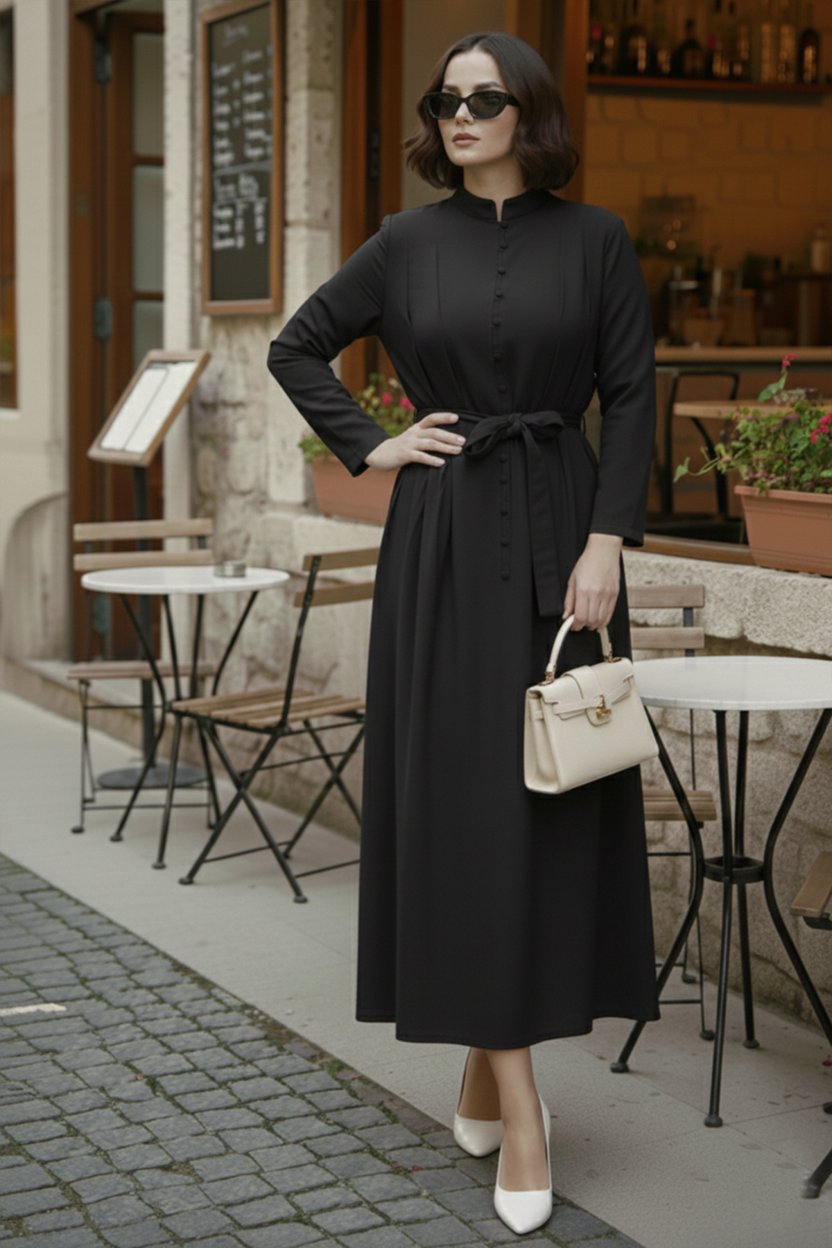 Buttoned Hijab Dress
