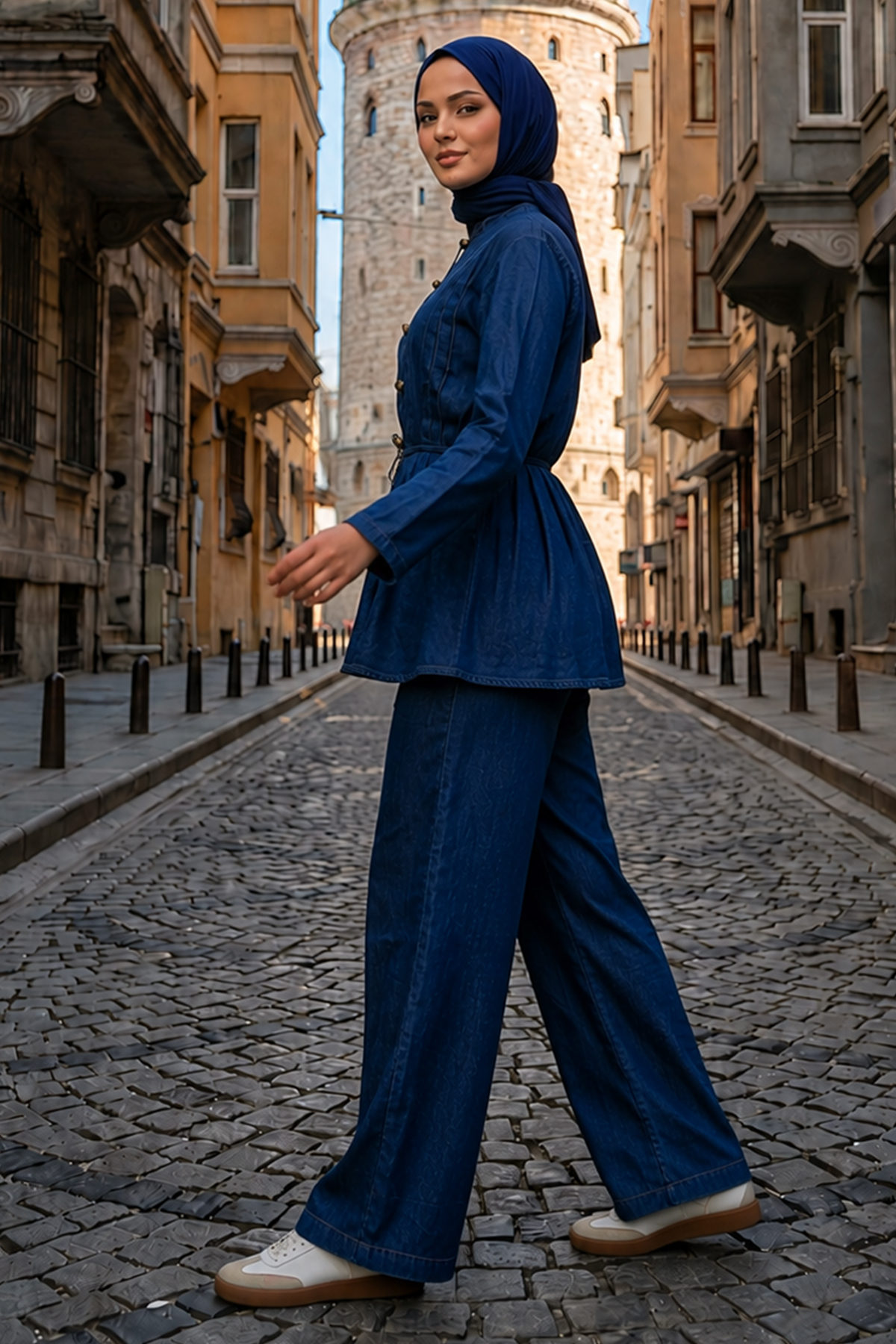 Belted Denim Set-detail