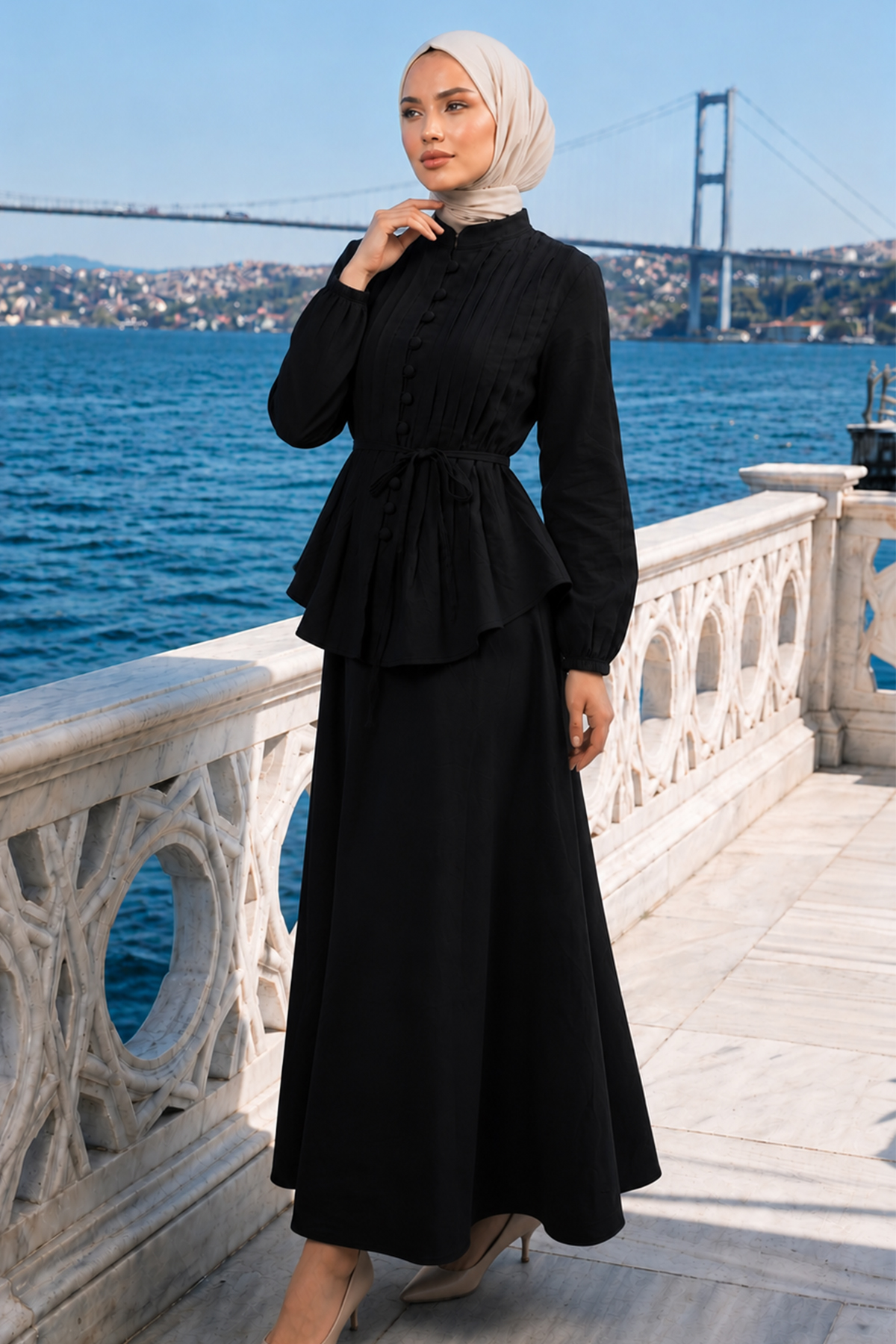 Belted Skirt Set-detail