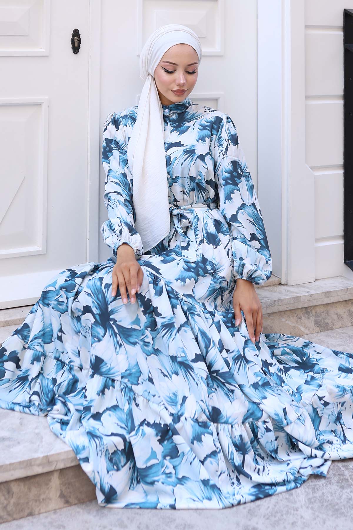 Patterned Hijab Dress
