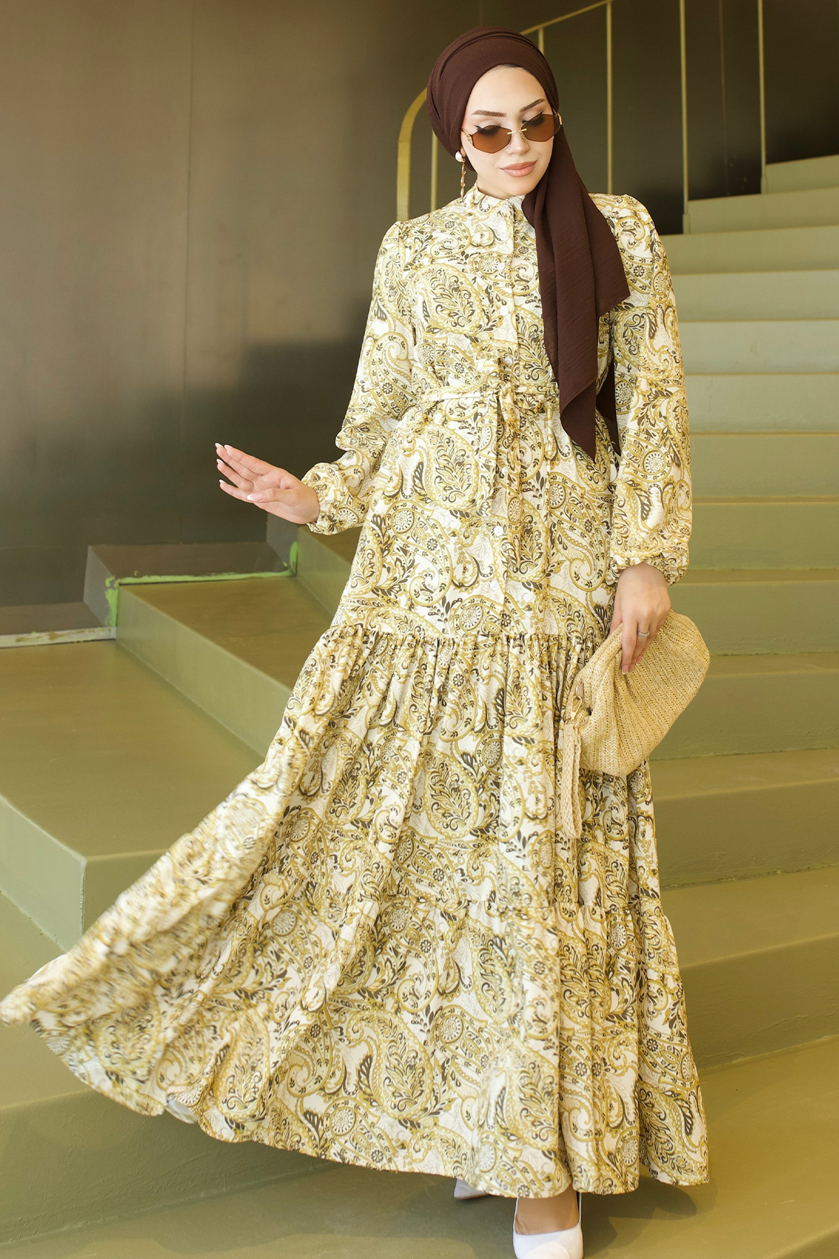 Patterned Hijab Jessica Dress-detail