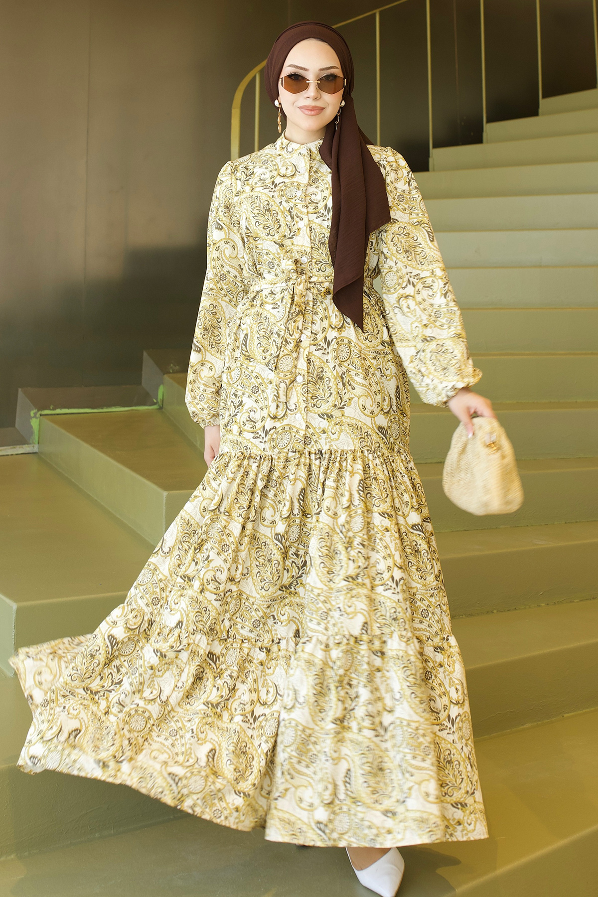 Patterned Hijab Jessica Dress-detail