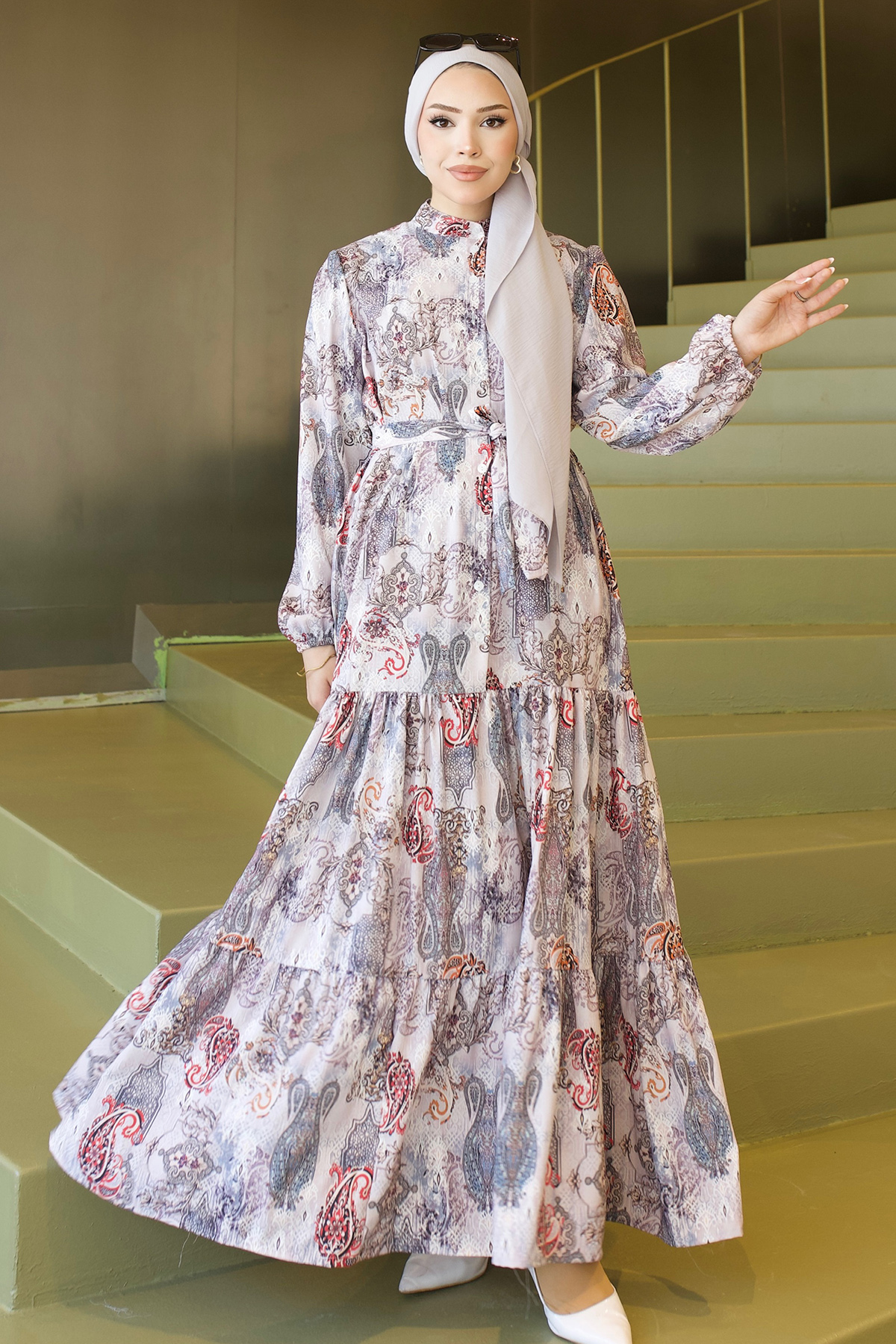 Patterned Hijab Jessica Dress-detail