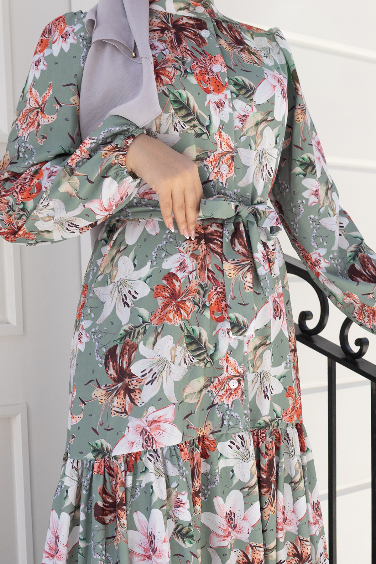 Patterned Hijab Jessica Dress-detail