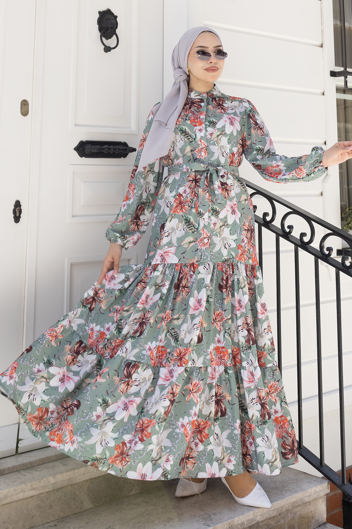 Patterned Hijab Jessica Dress-detail