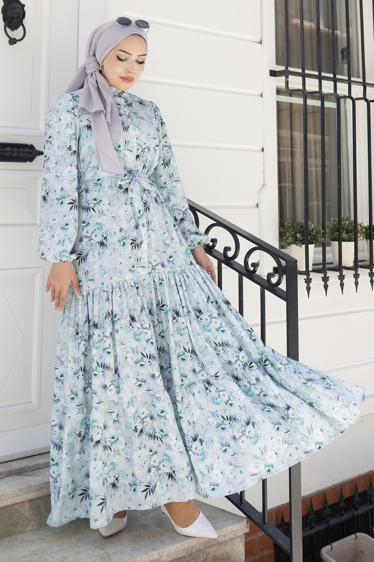 Patterned Hijab Jessica Dress-detail