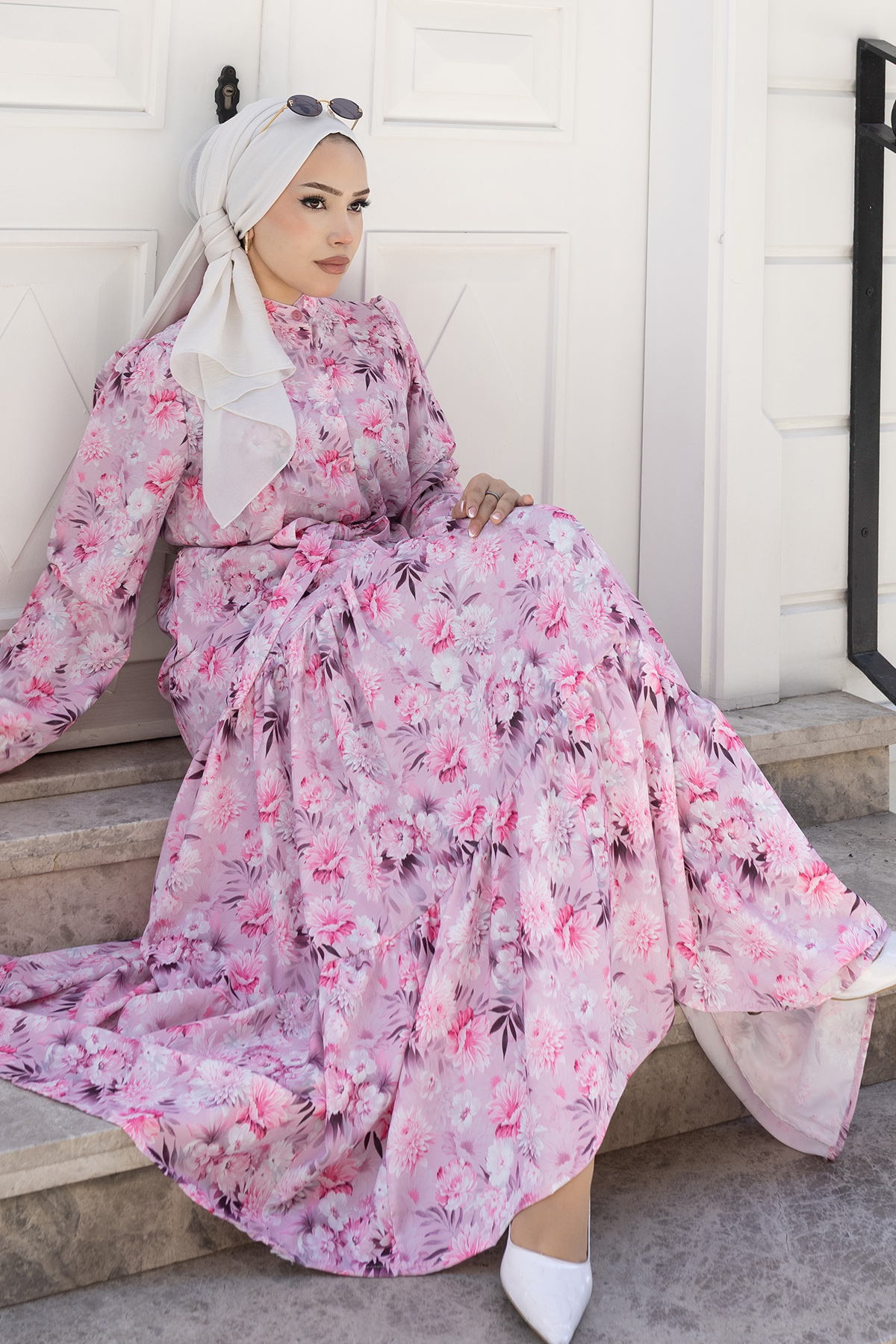 Patterned Hijab Jessica Dress-detail