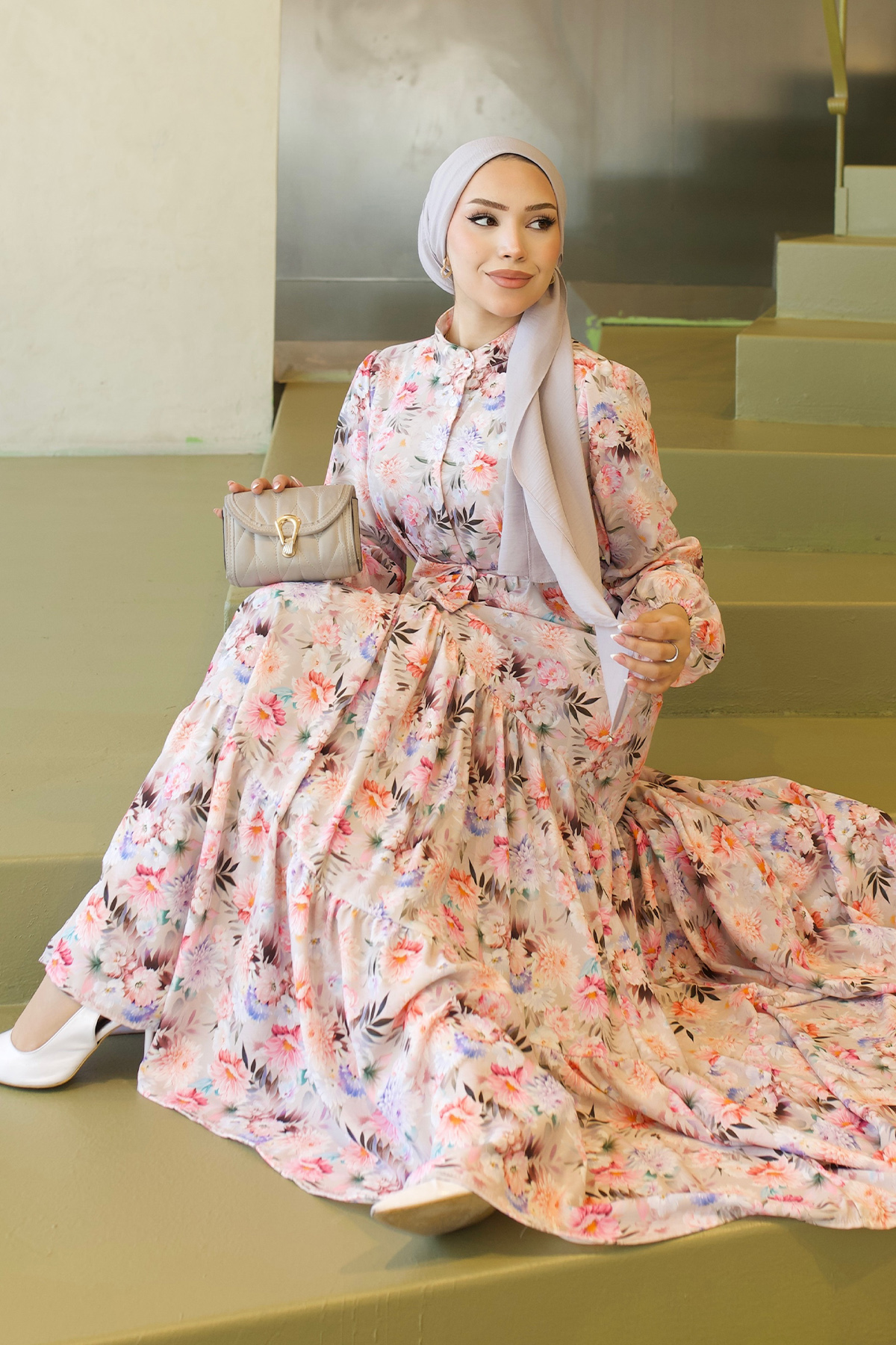 Patterned Hijab Jessica Dress-detail