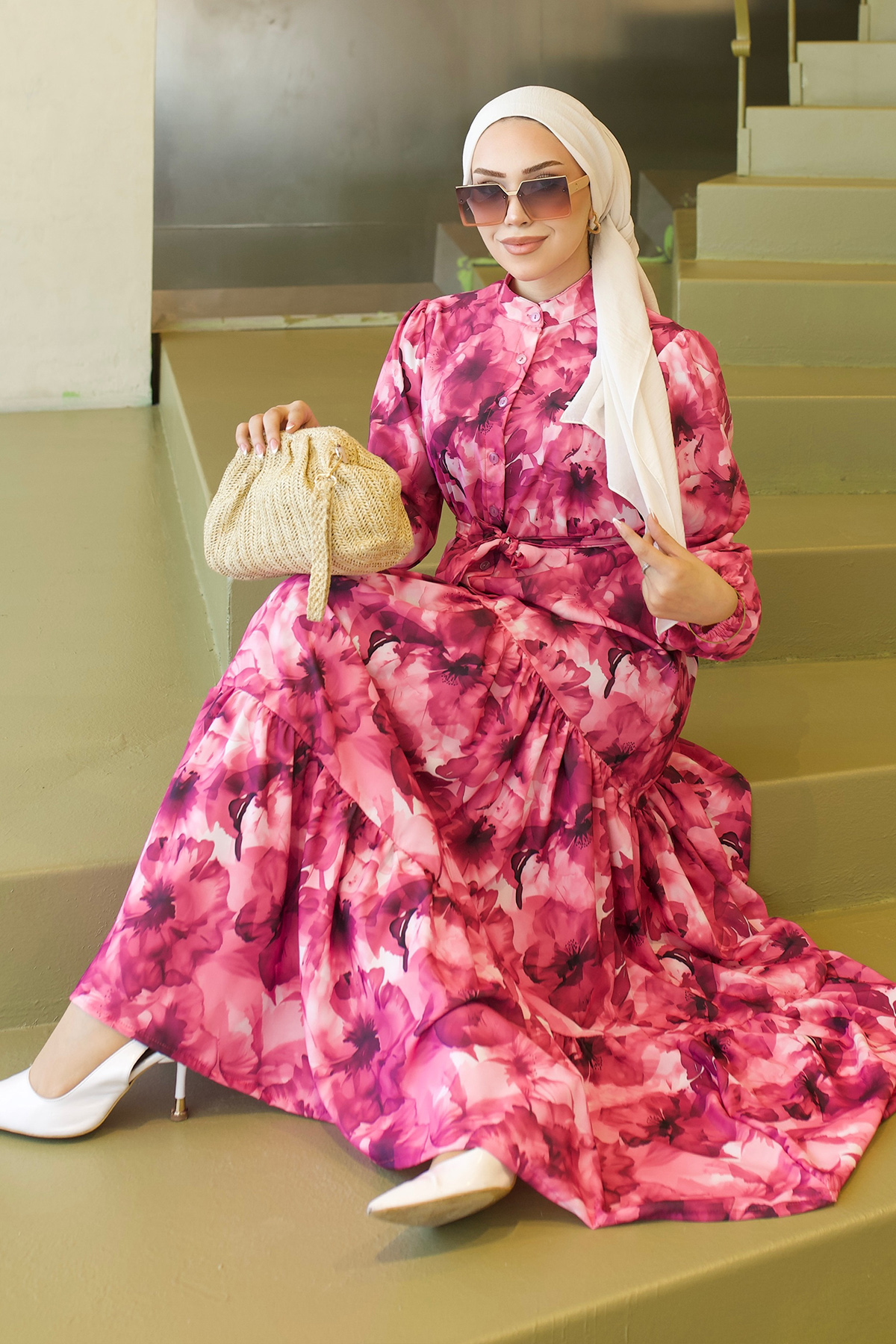 Patterned Hijab Jessica Dress-detail