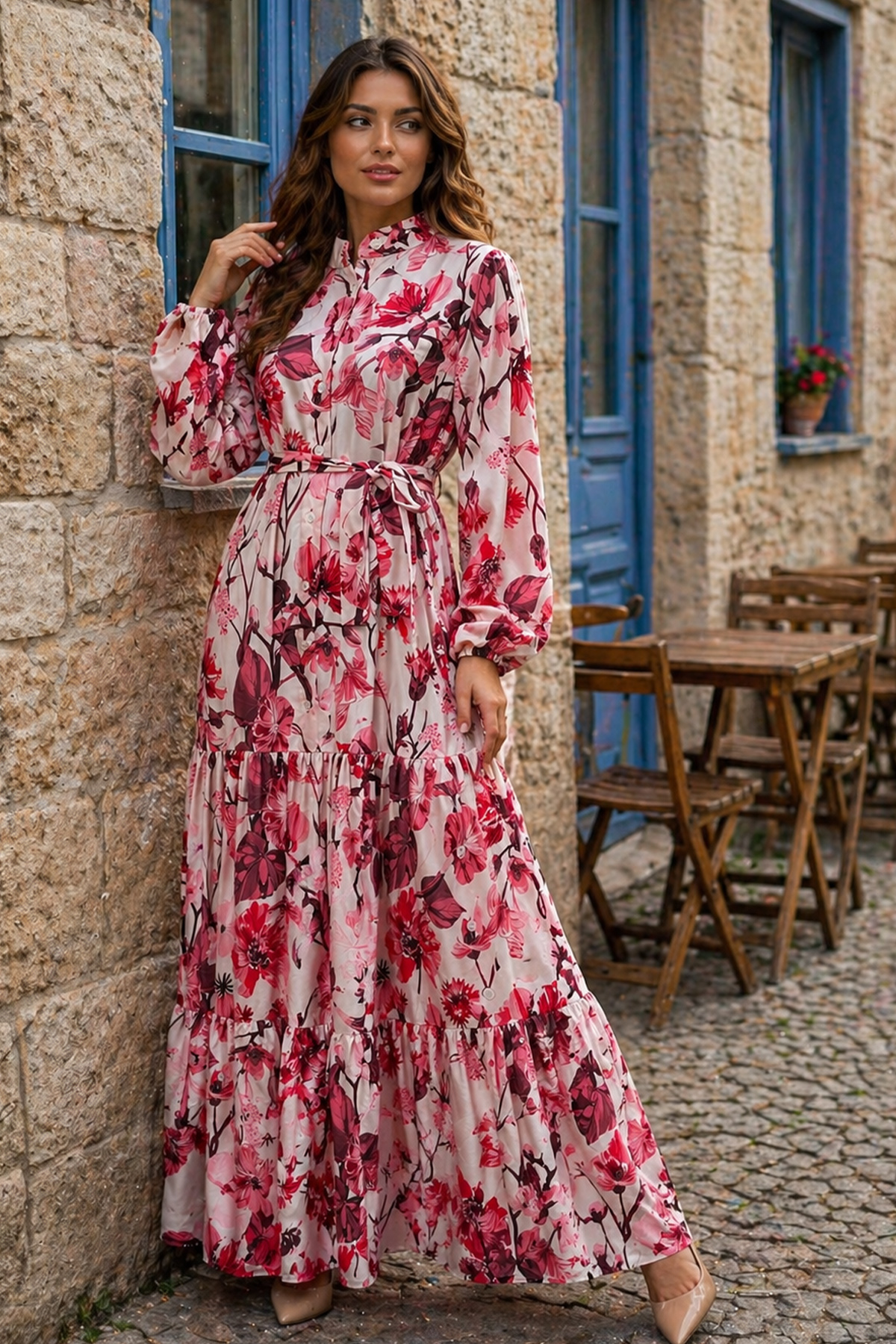 Patterned Hijab Jessica Dress-detail