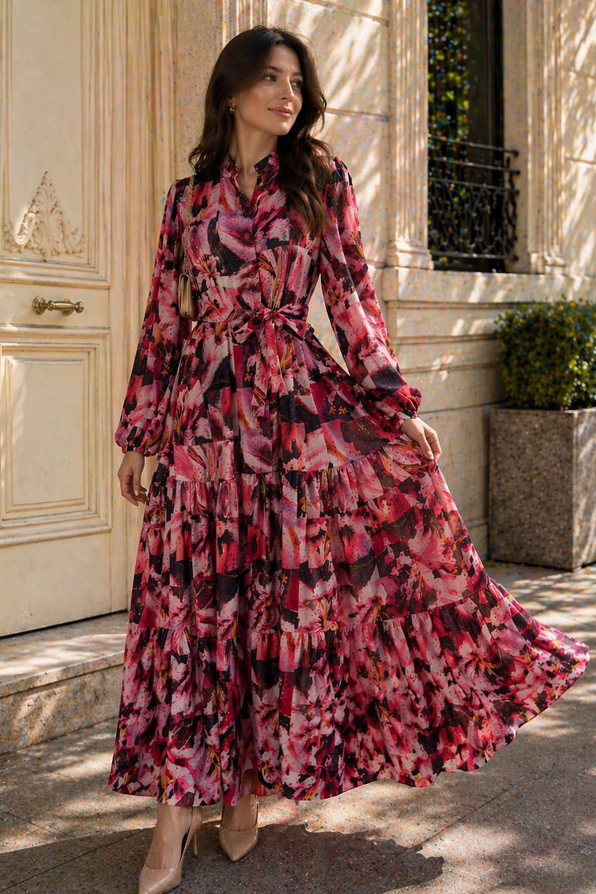 Patterned Hijab Jessica Dress-detail