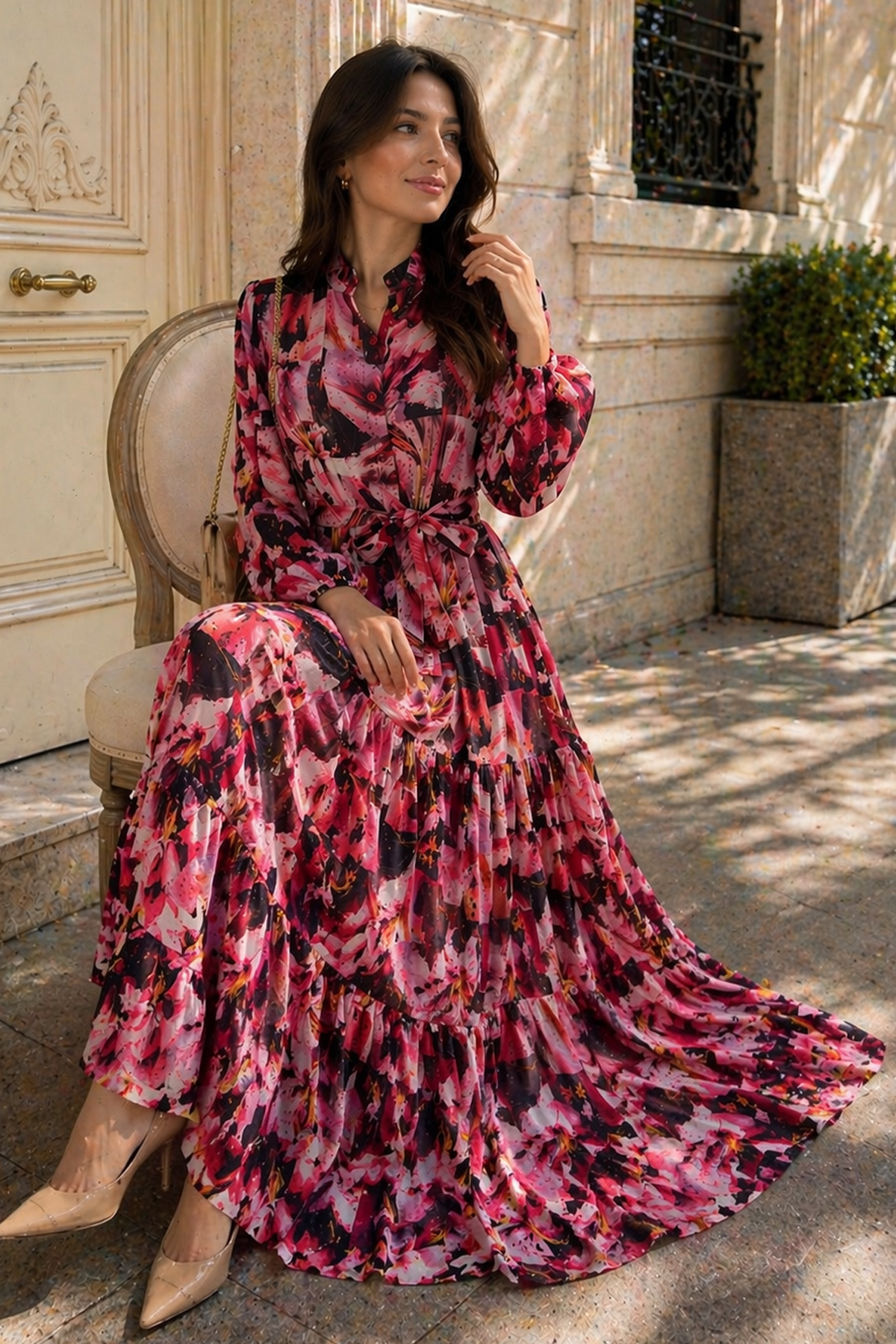 Patterned Hijab Jessica Dress-detail