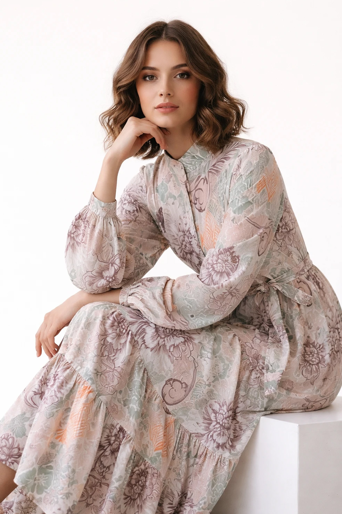 Patterned Hijab Jessica Dress-detail