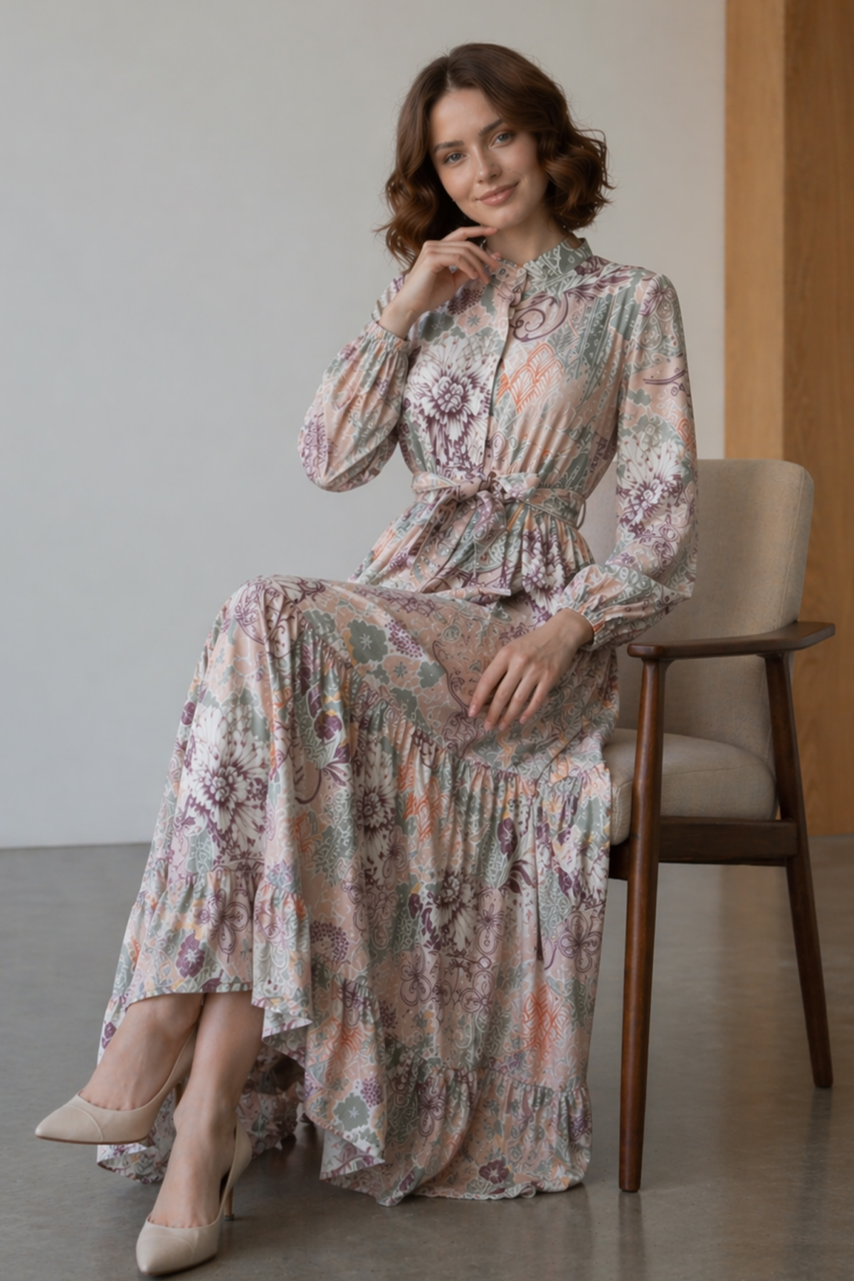 Patterned Hijab Jessica Dress-detail