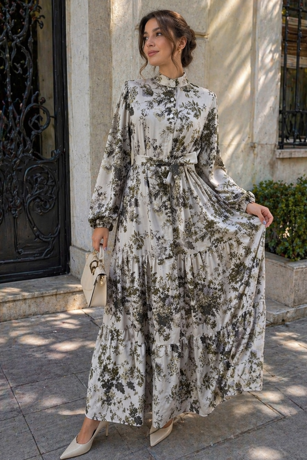 Patterned Hijab Jessica Dress-detail