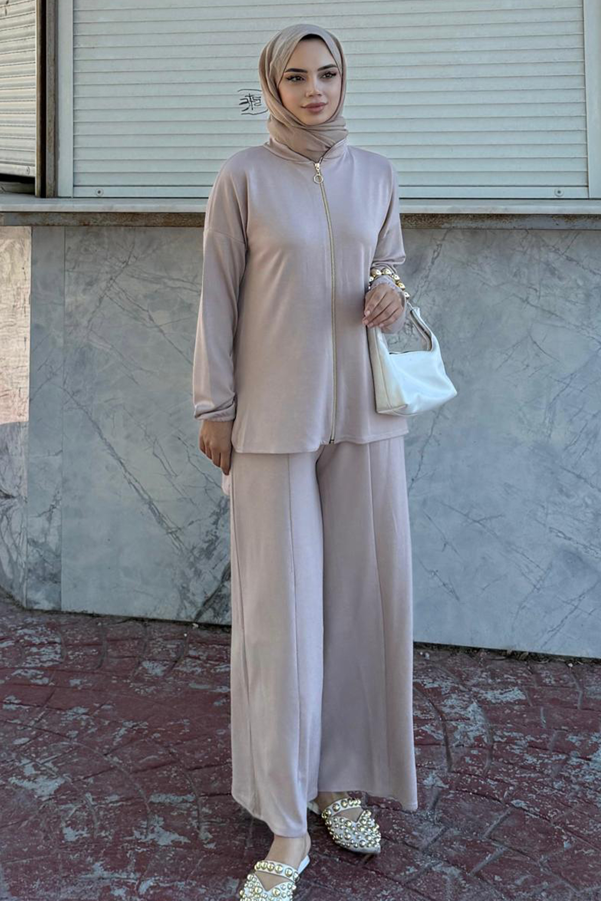 Zippered Two Piece Suit-detail