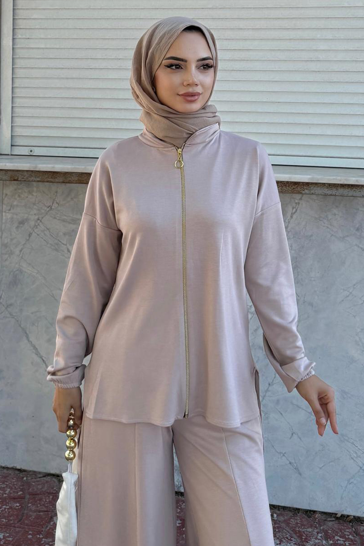 Zippered Two Piece Suit-detail